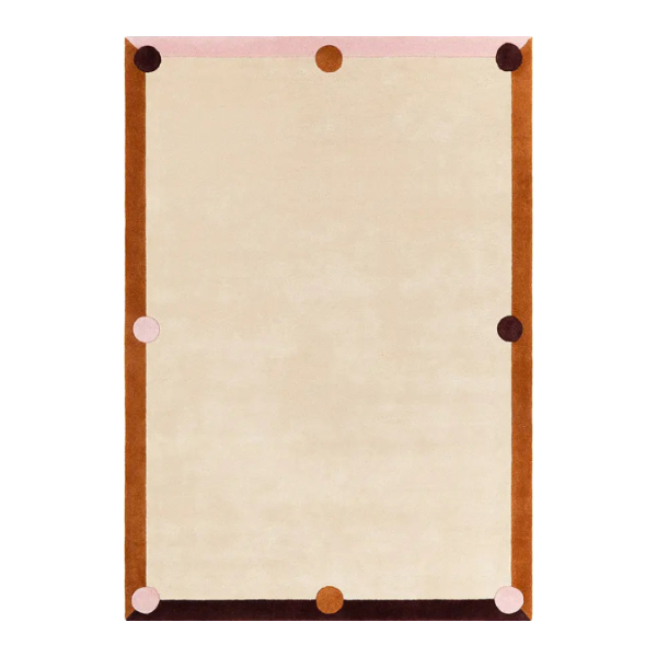 BERLIN Beige Rug with Orange and Navy