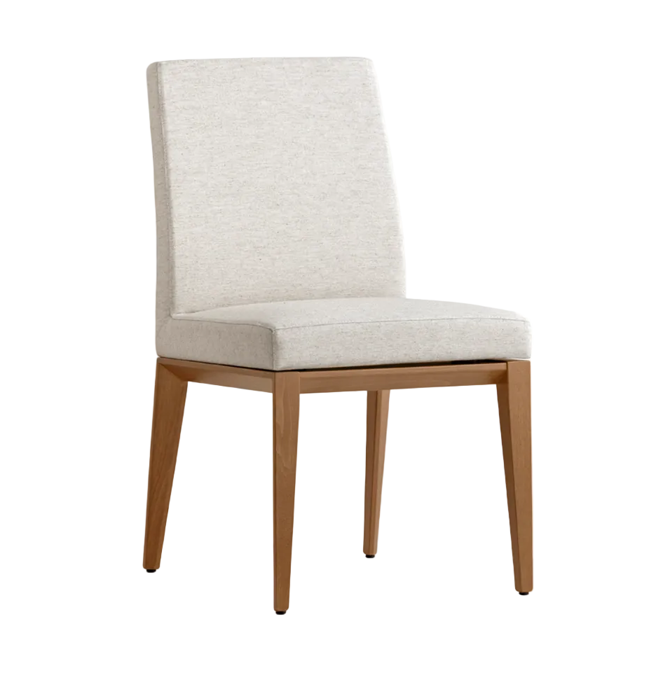 Sessel BESS LOW gepolstert mit Nussbaumfuß
