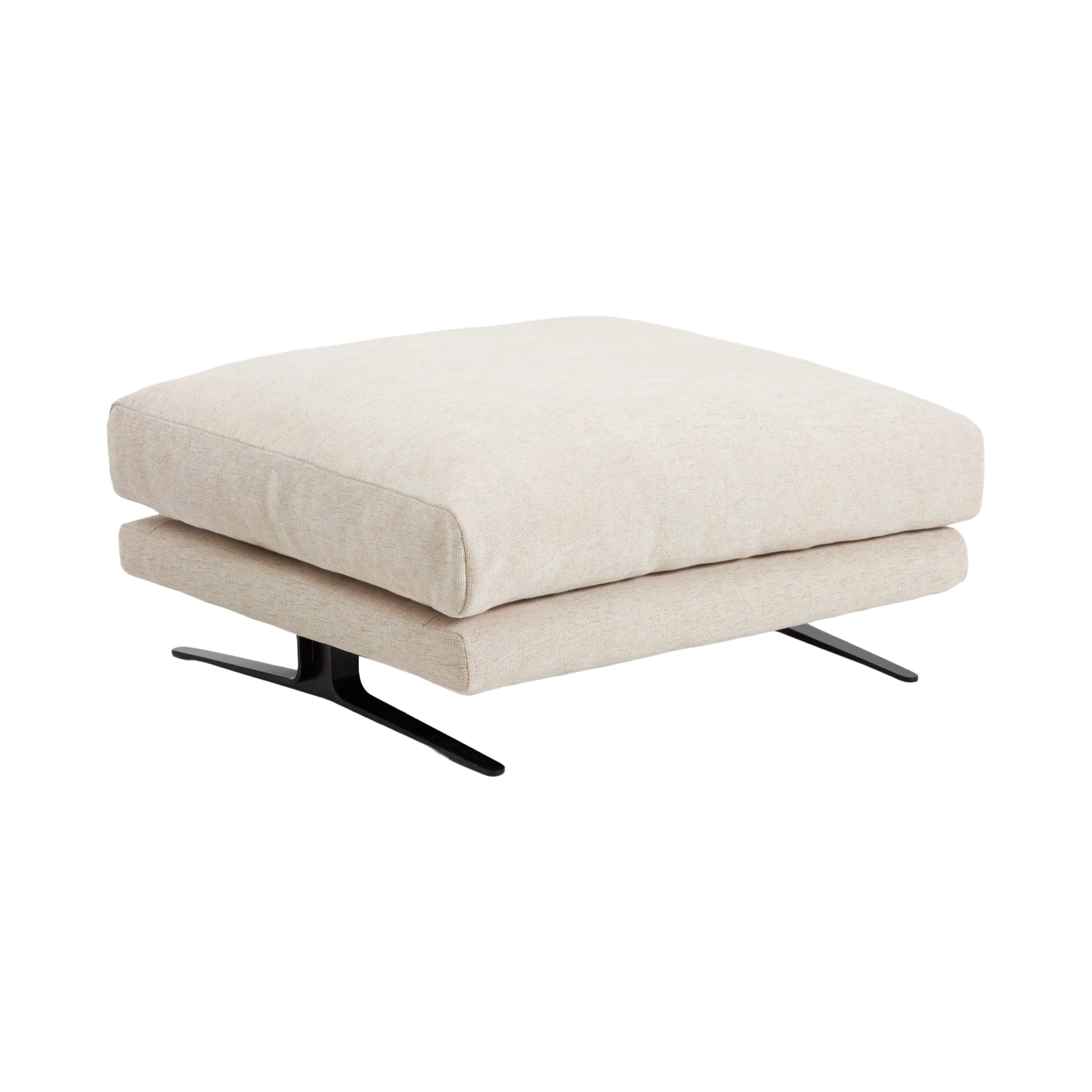 Fußhocker VELIRO beige mit schwarzem Fußteil