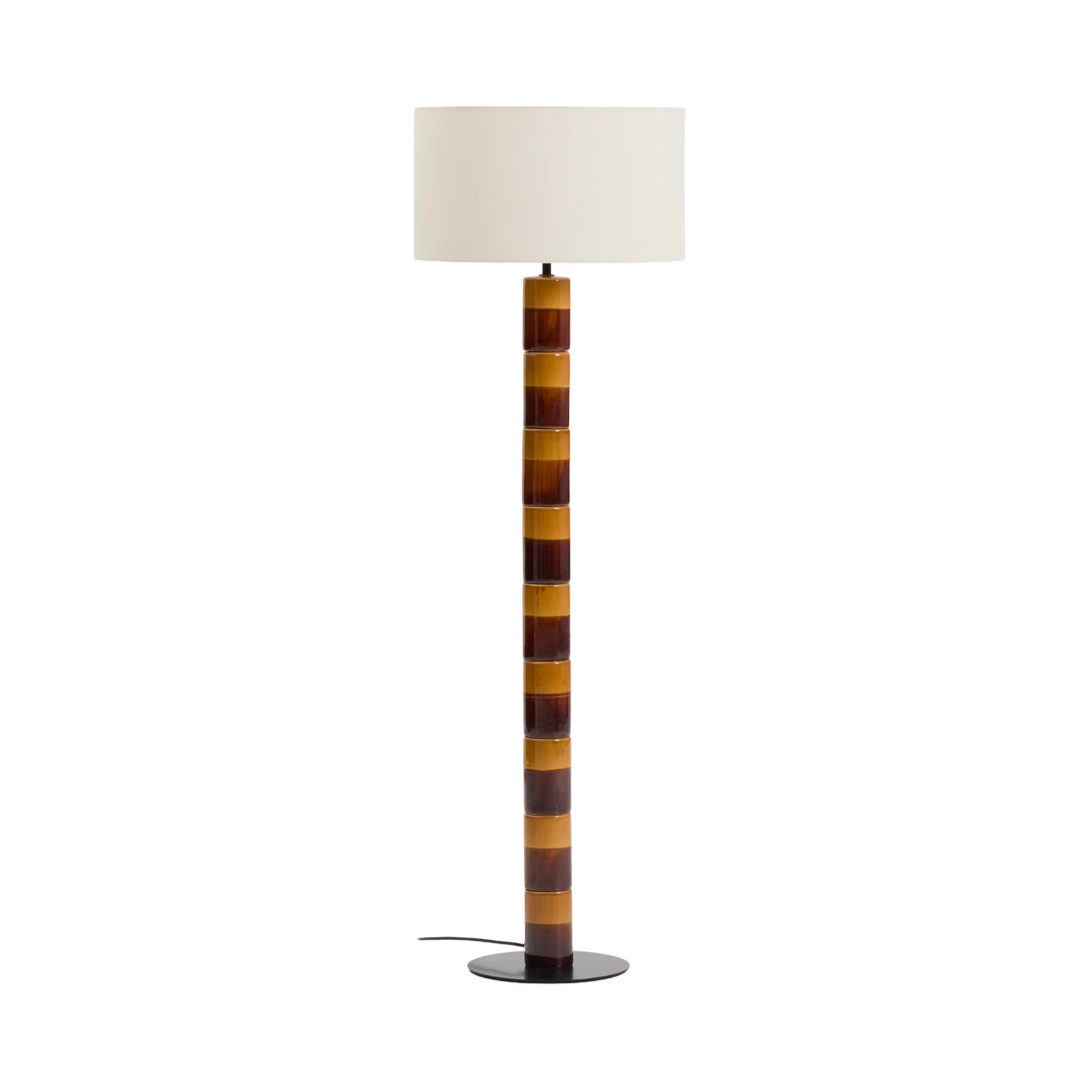 MAVRAN floor lamp brown with mustard