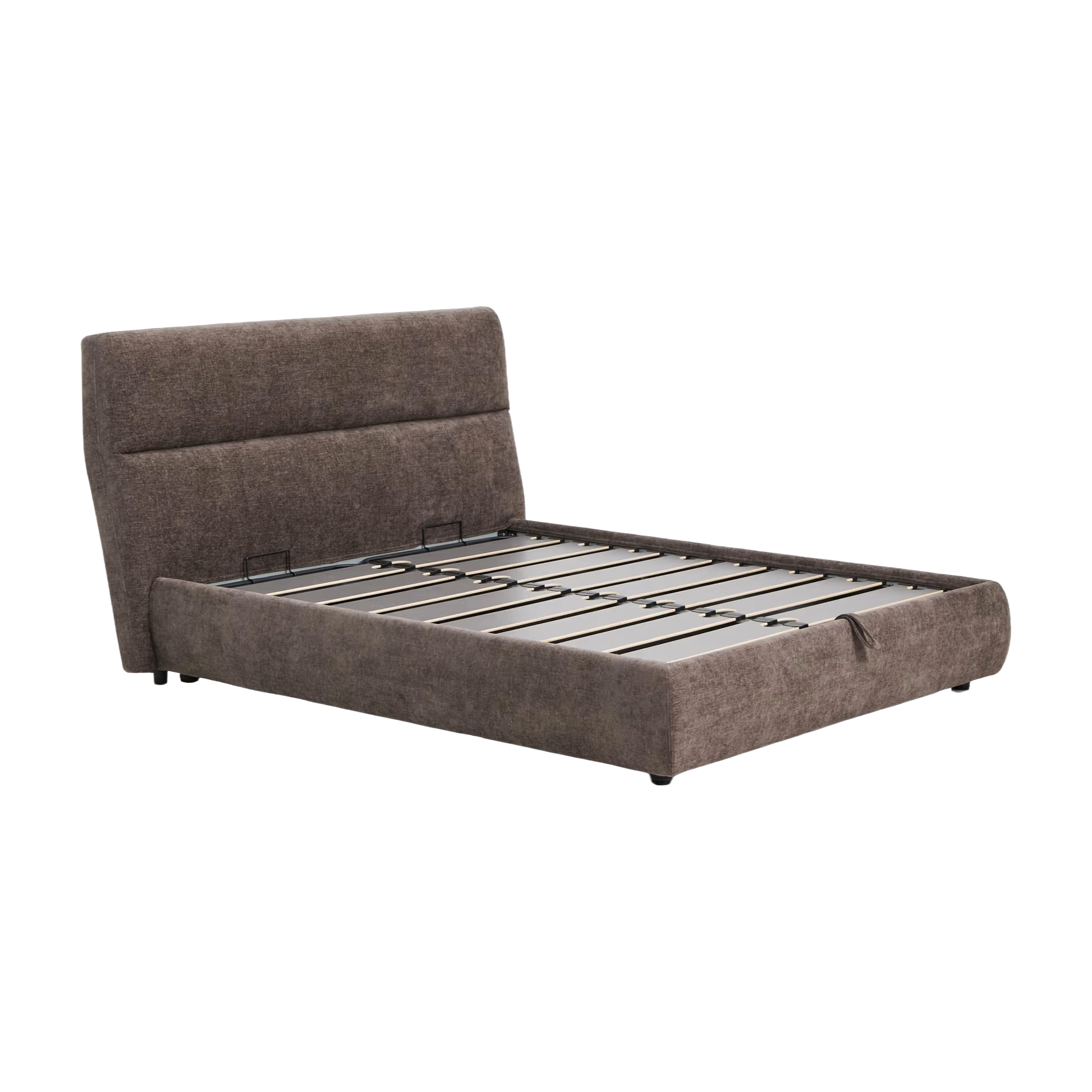 Bett mit Bettkasten DAFRA braunes Chenille
