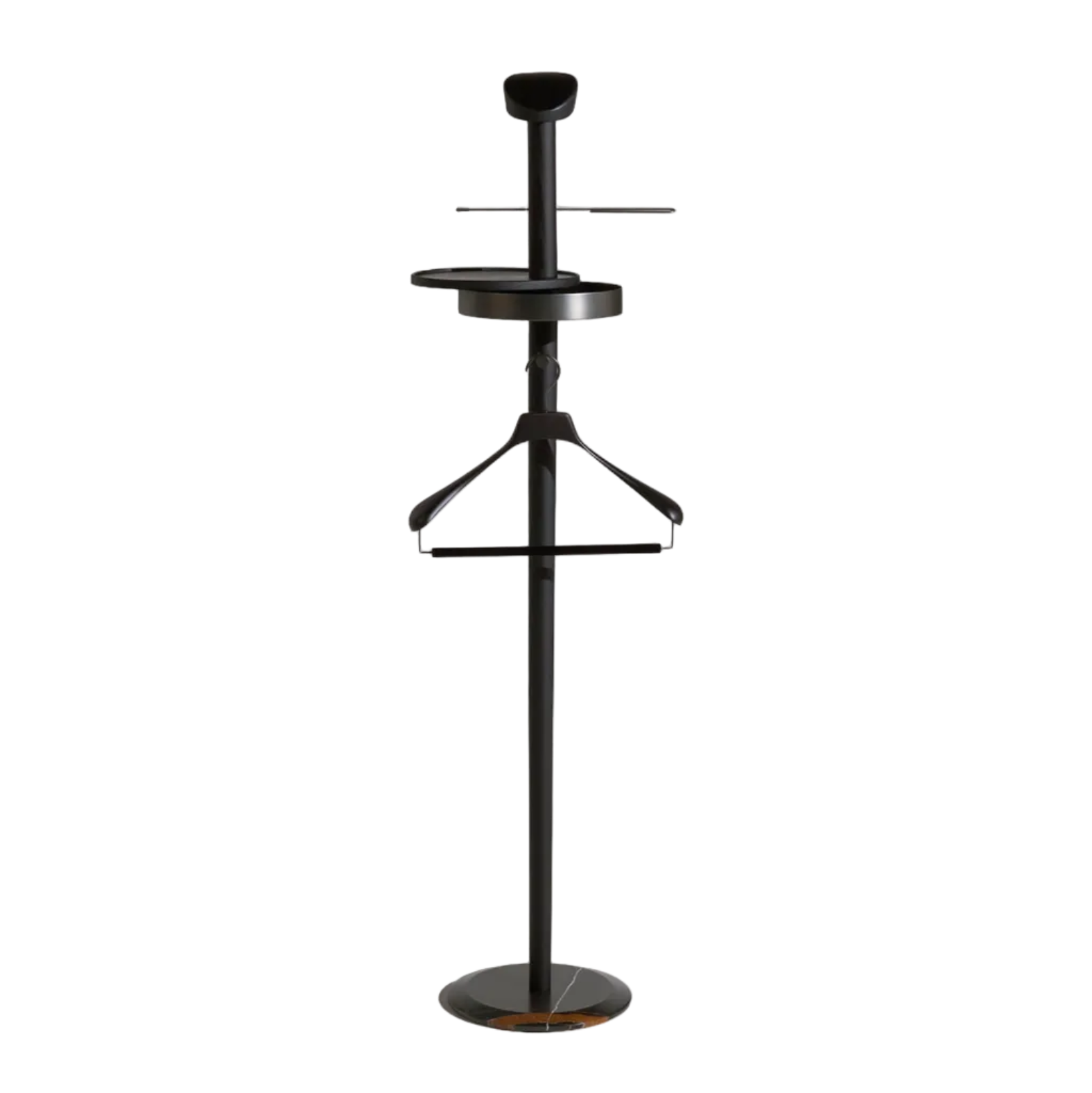 GALAN M Coat Rack black ash wood with black marble and graphite finish