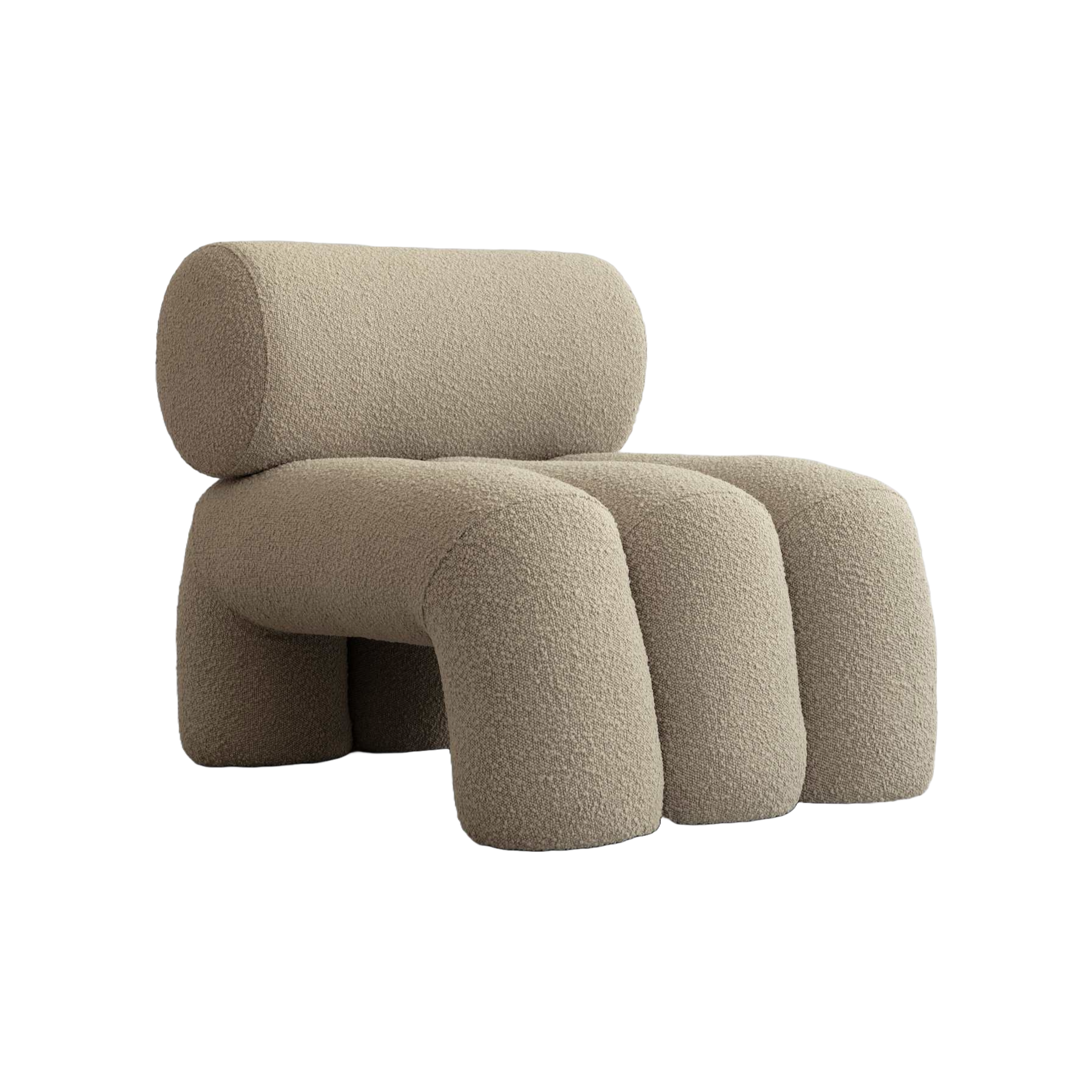 FOKU armchair in sandy boucle