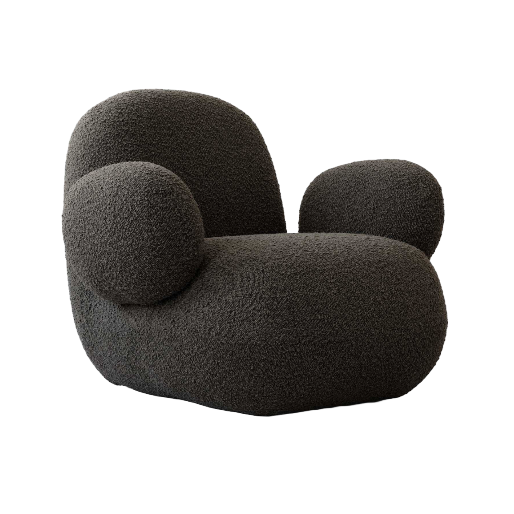 TOE FLAT armchair gray-brown bouclé
