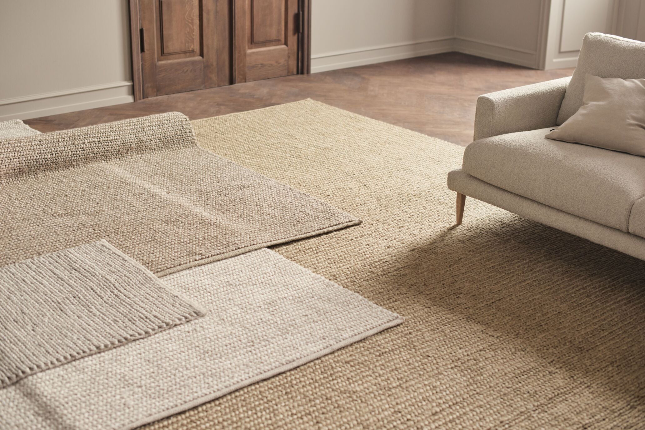Geflecht beige Teppich