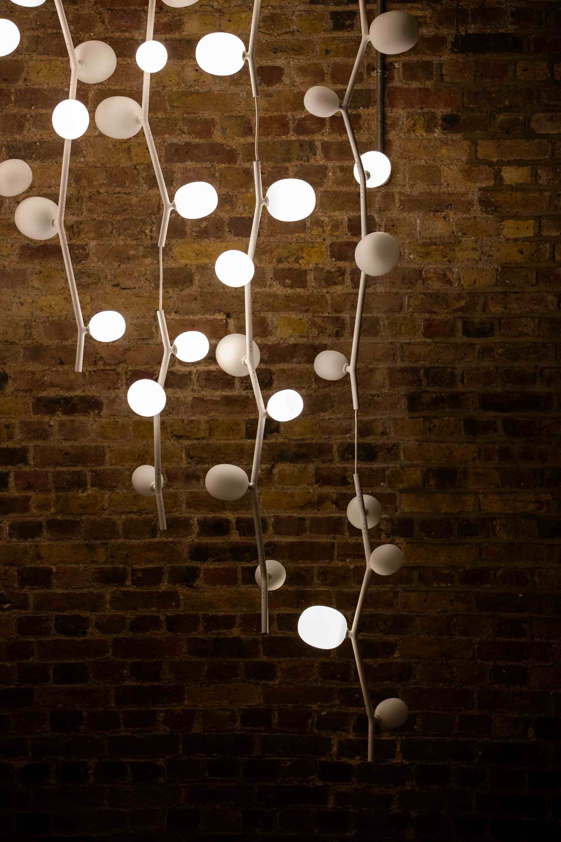 Efeu -Hanglampe - vertikales Mattglas