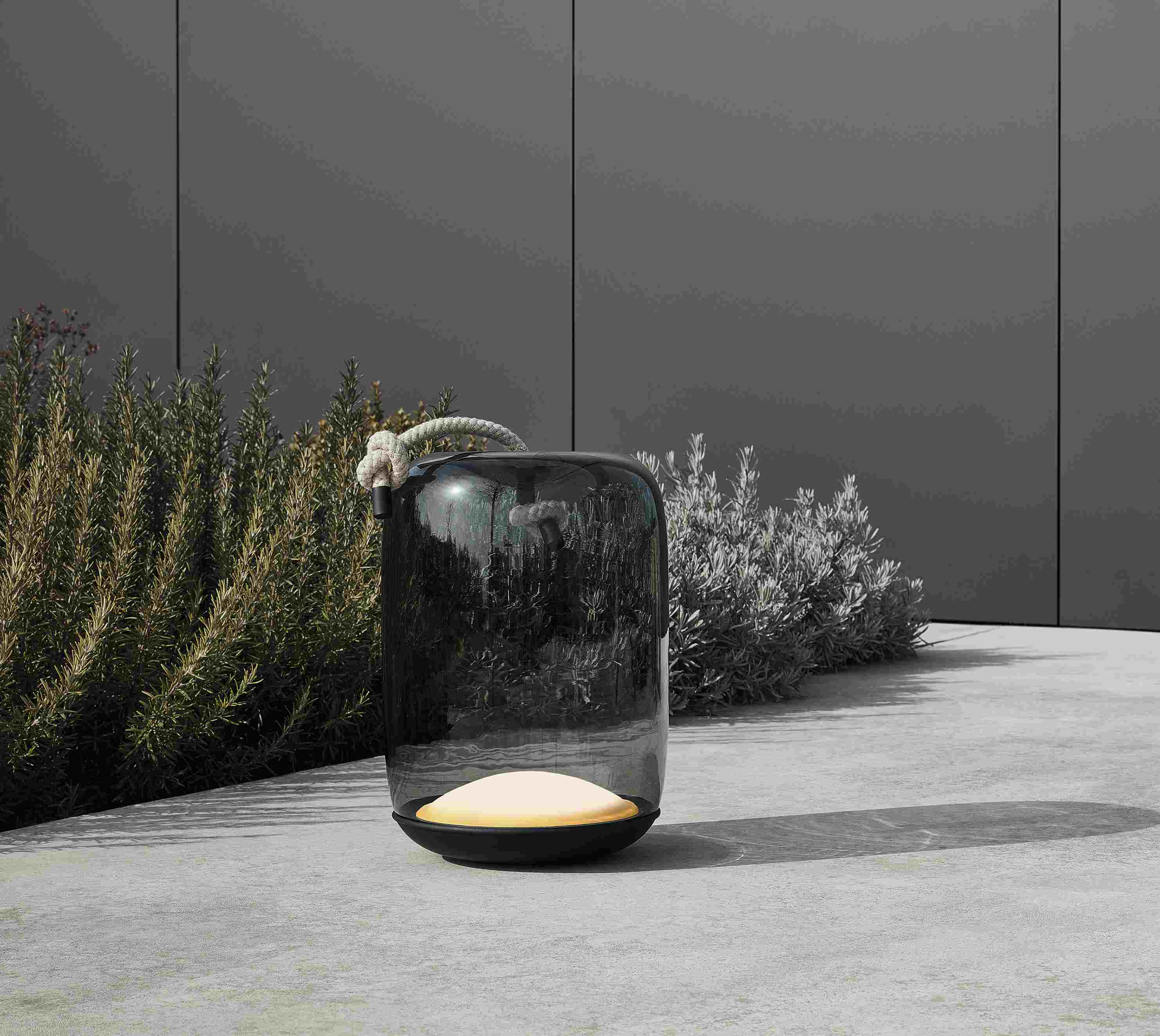 Knot Battery portable lamp - Cilindro glass