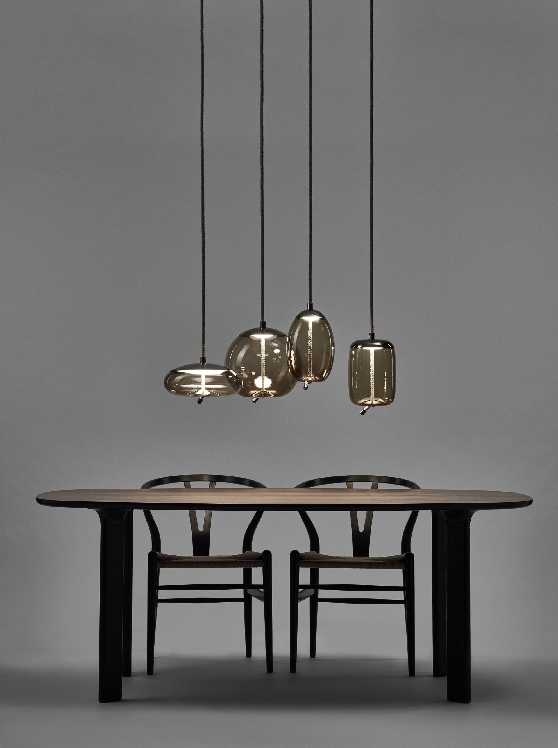 Knot Small hanging lamp - Cilindro glass