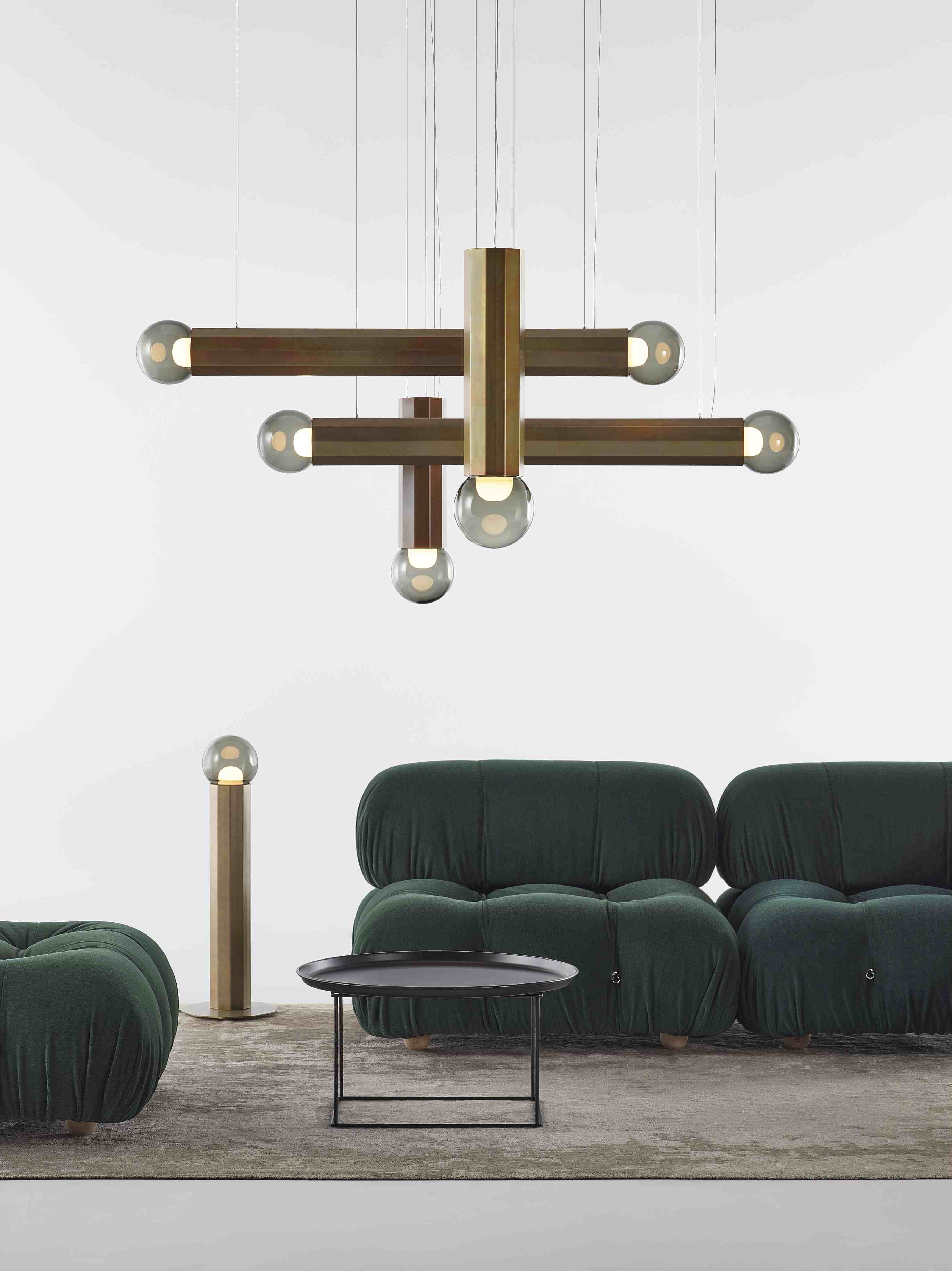 Prisma -Metall -Leuchten -Stehlampe