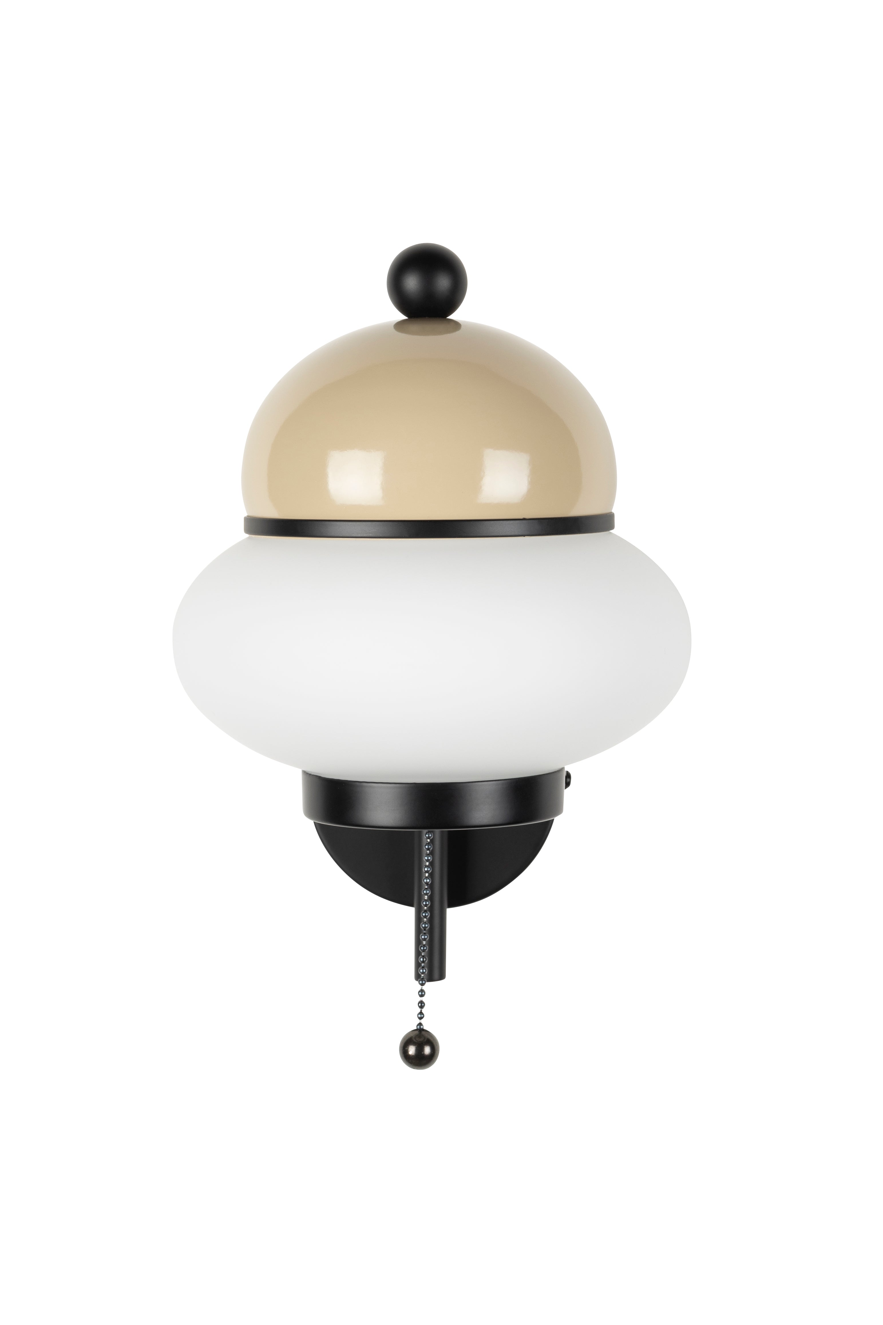 Wandleuchte BUMBLE in Beige mit schwarzem Finish