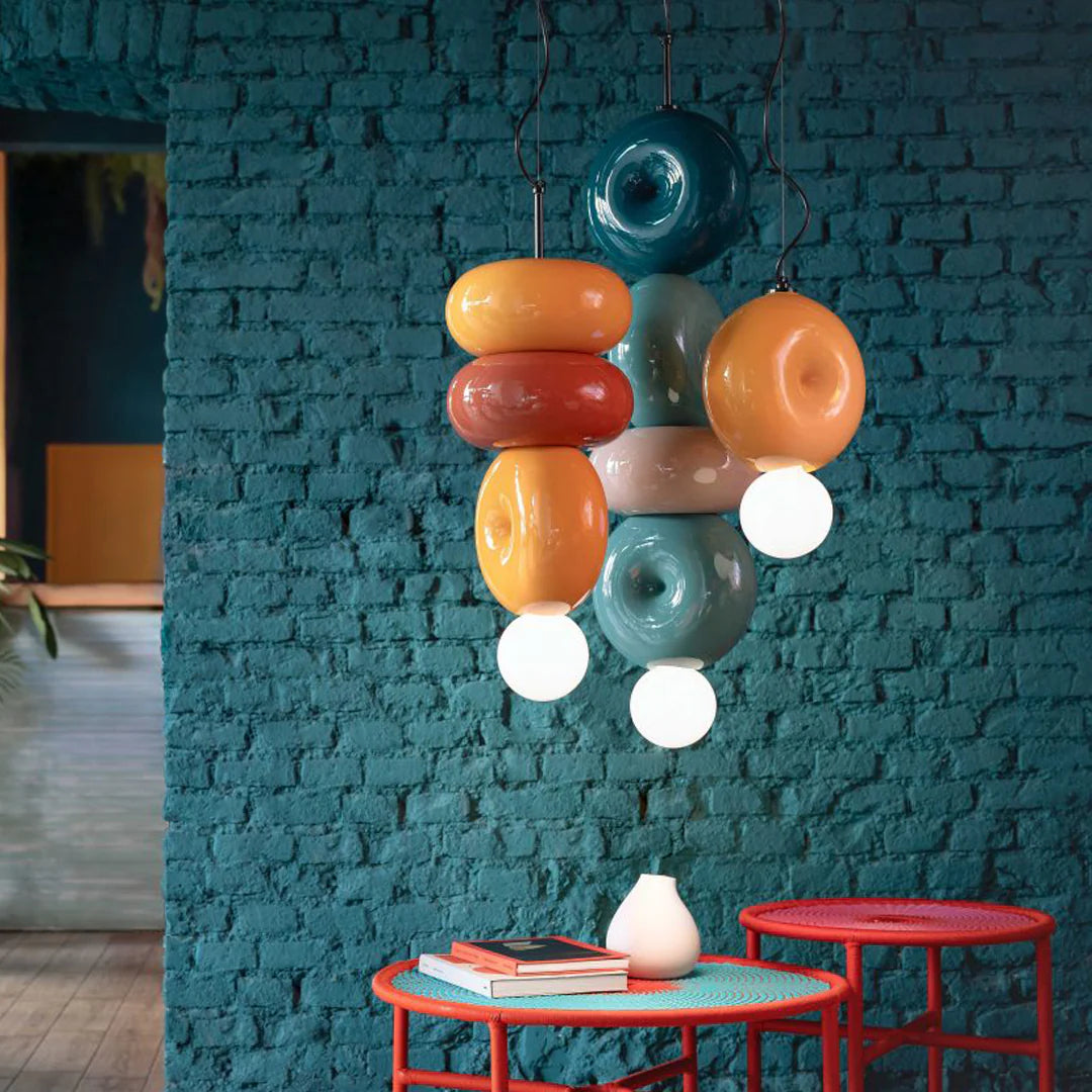 Lampa wisząca ceramiczna BUMBUM pomarańczowy z żółtym – Ferroluce