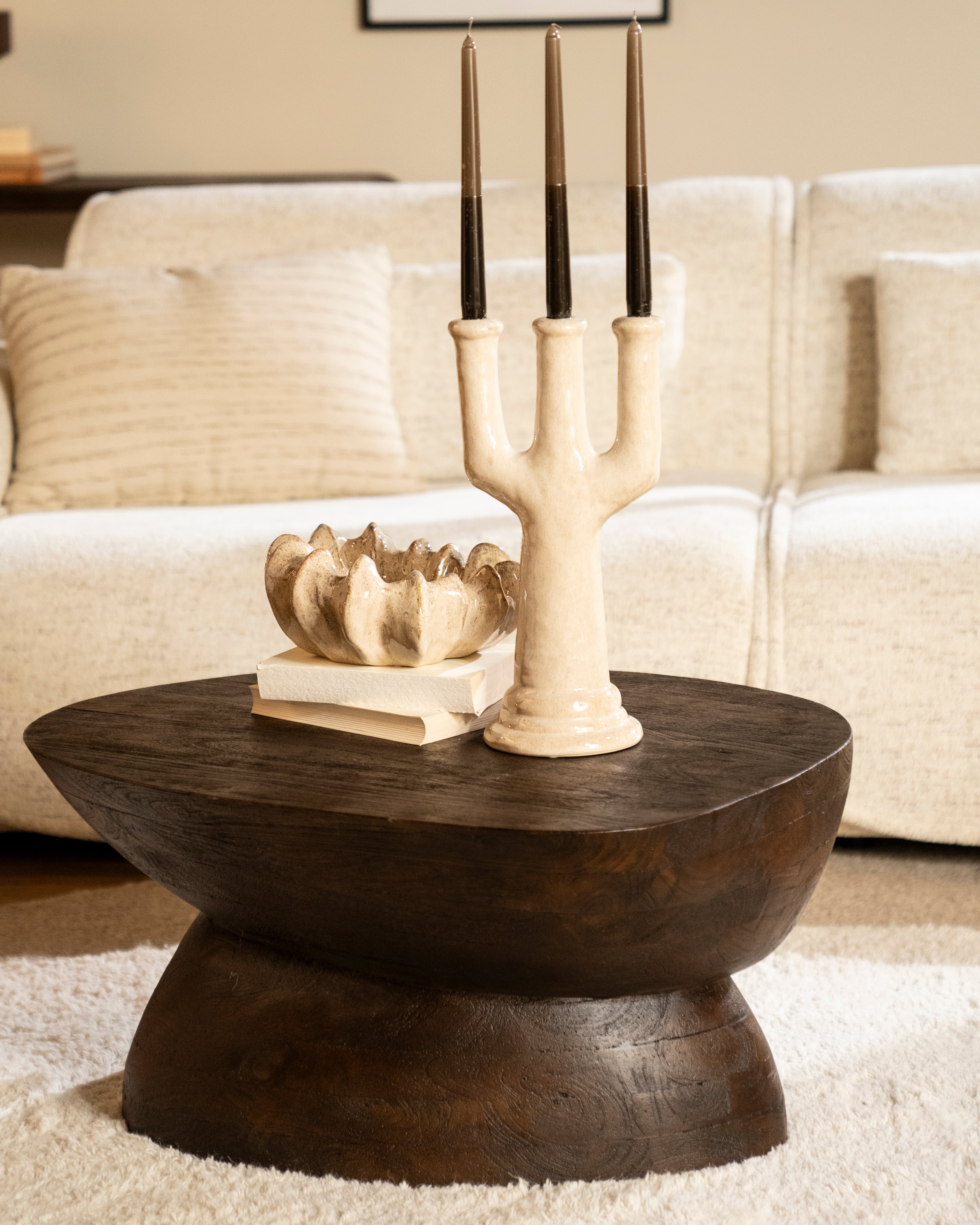 Couchtisch COBBLE dunkelbraunes Mangoholz