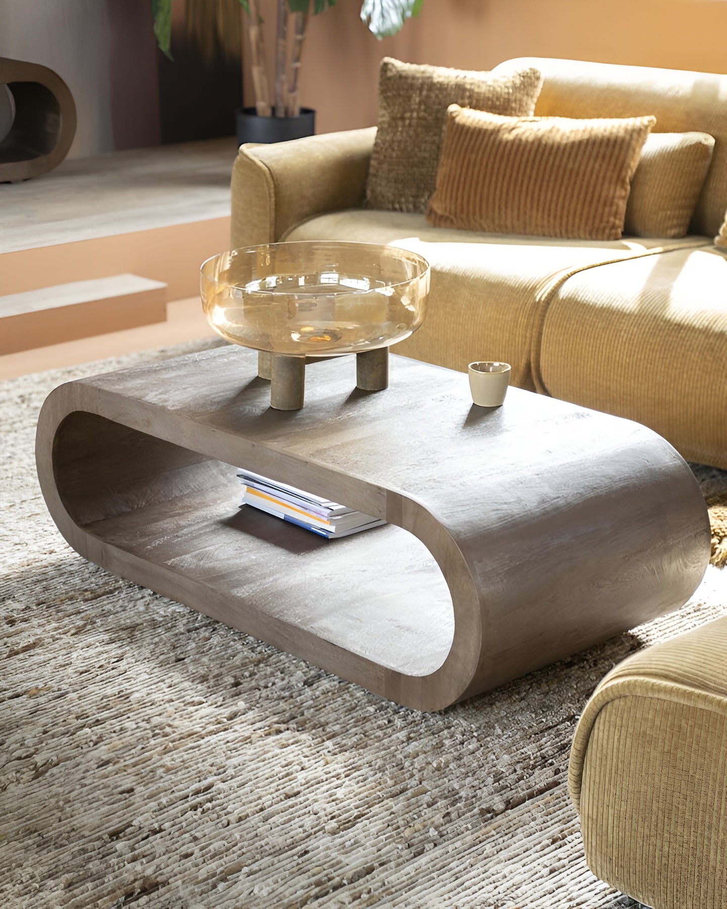 Couchtisch ELORA dunkelbraunes Mangoholz