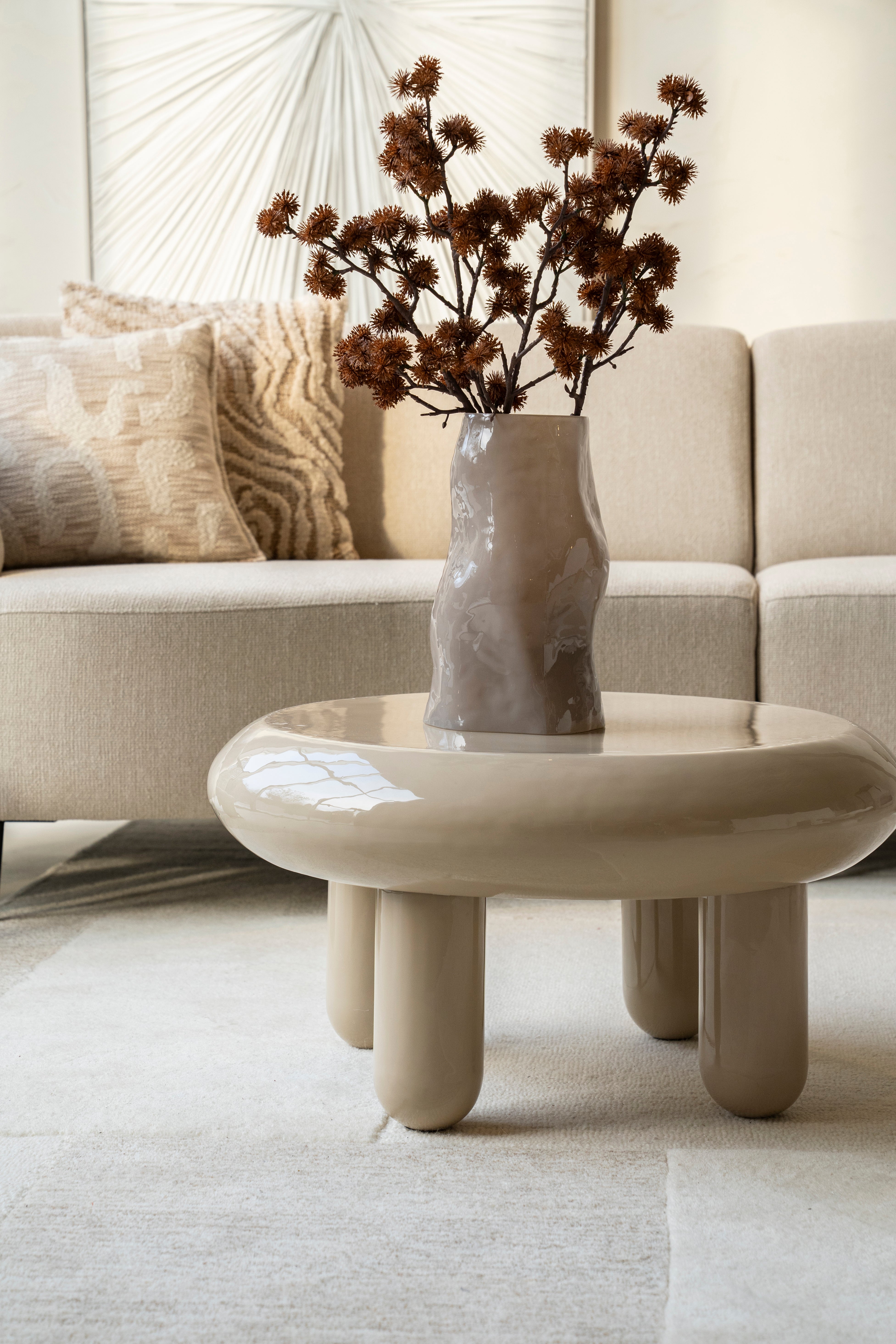 Glasvase BOYNA taupe