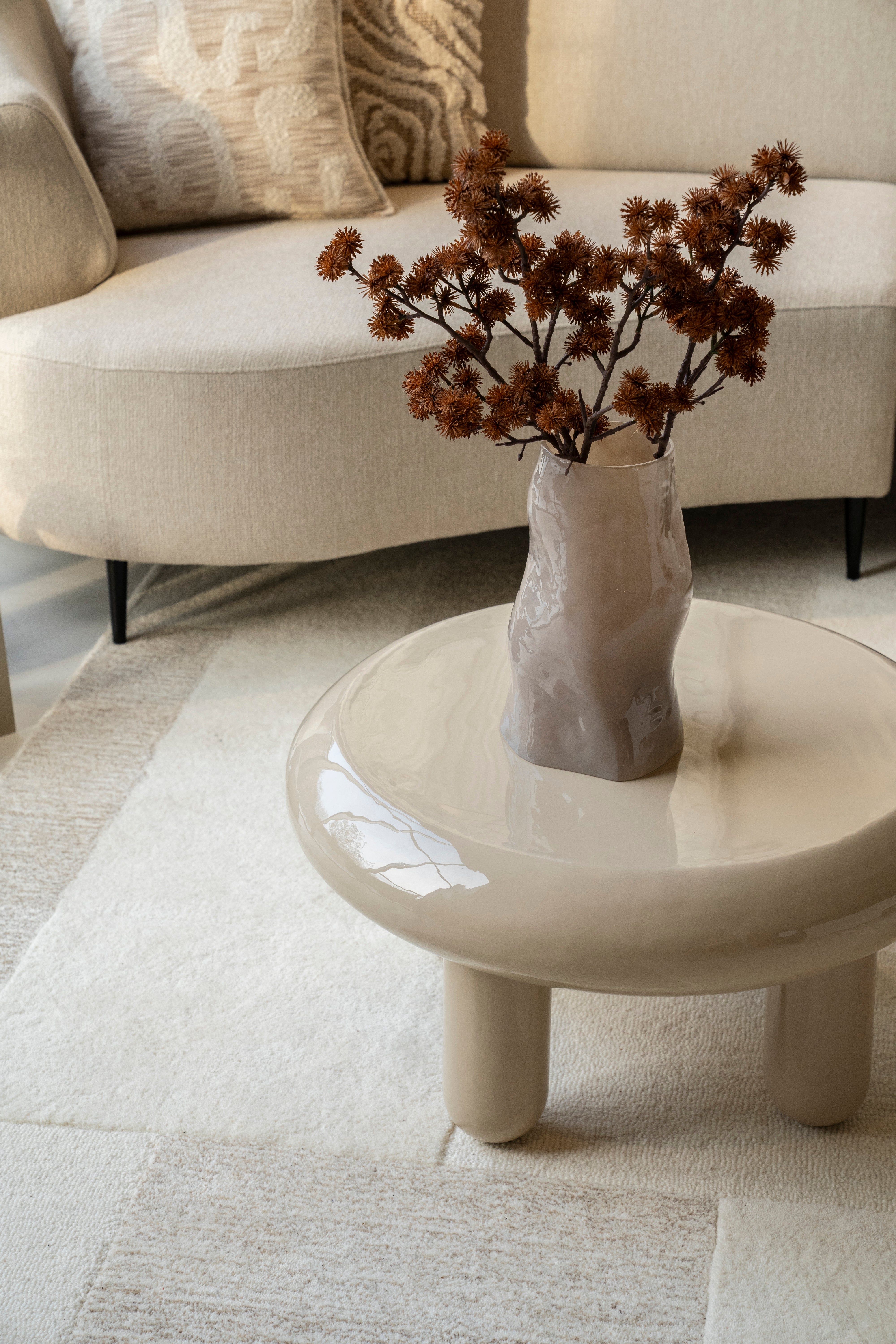 Glasvase BOYNA taupe
