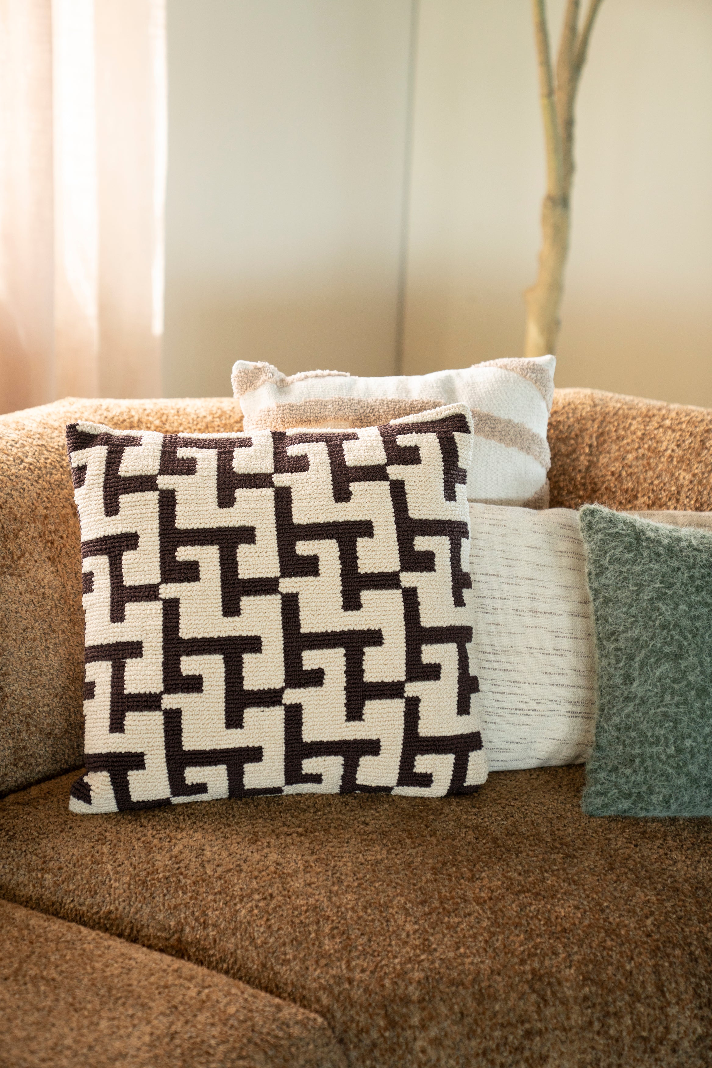 Kissen ZIGGY braun mit beige