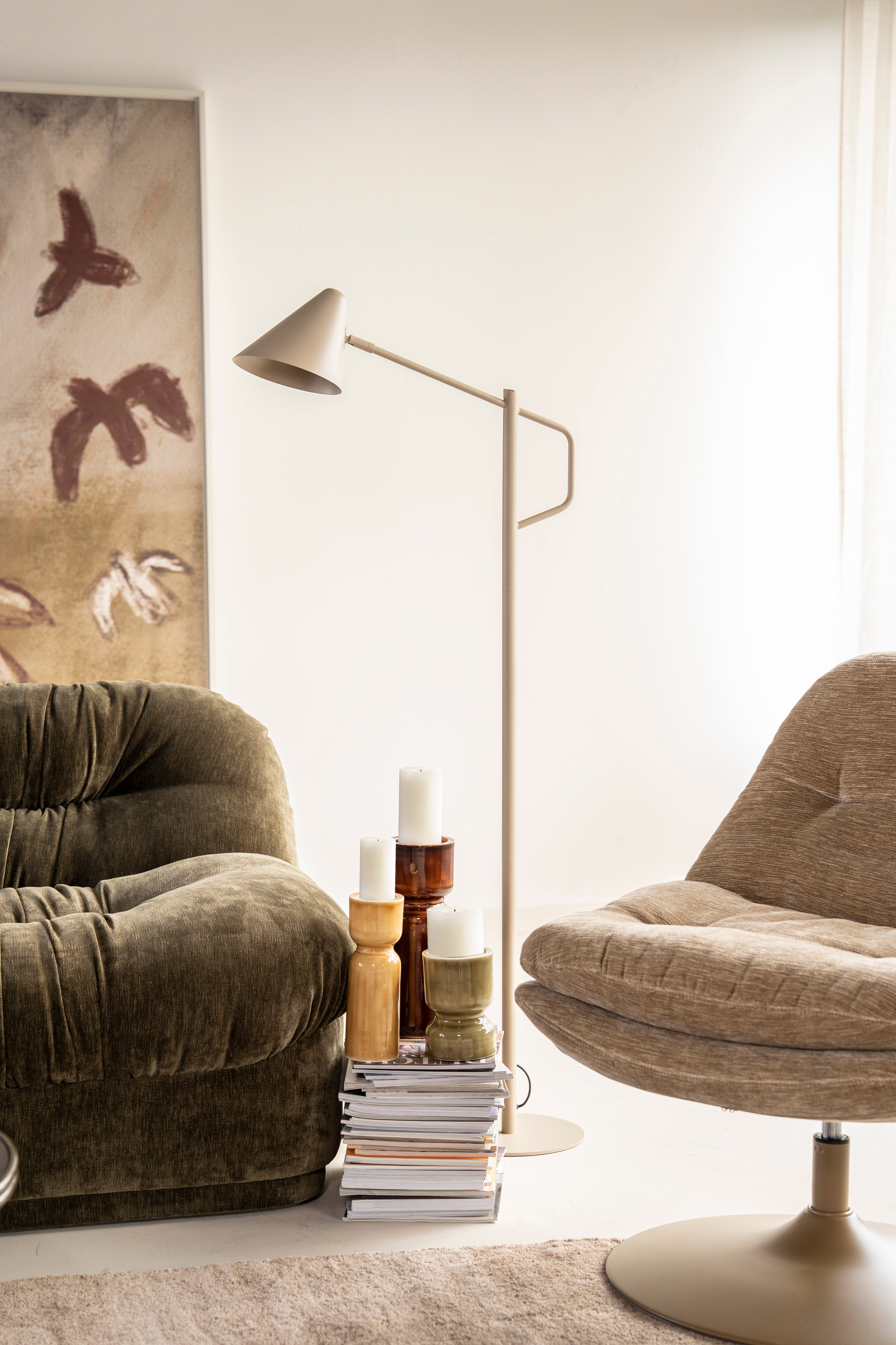 Stehlampe CAPA cremefarben