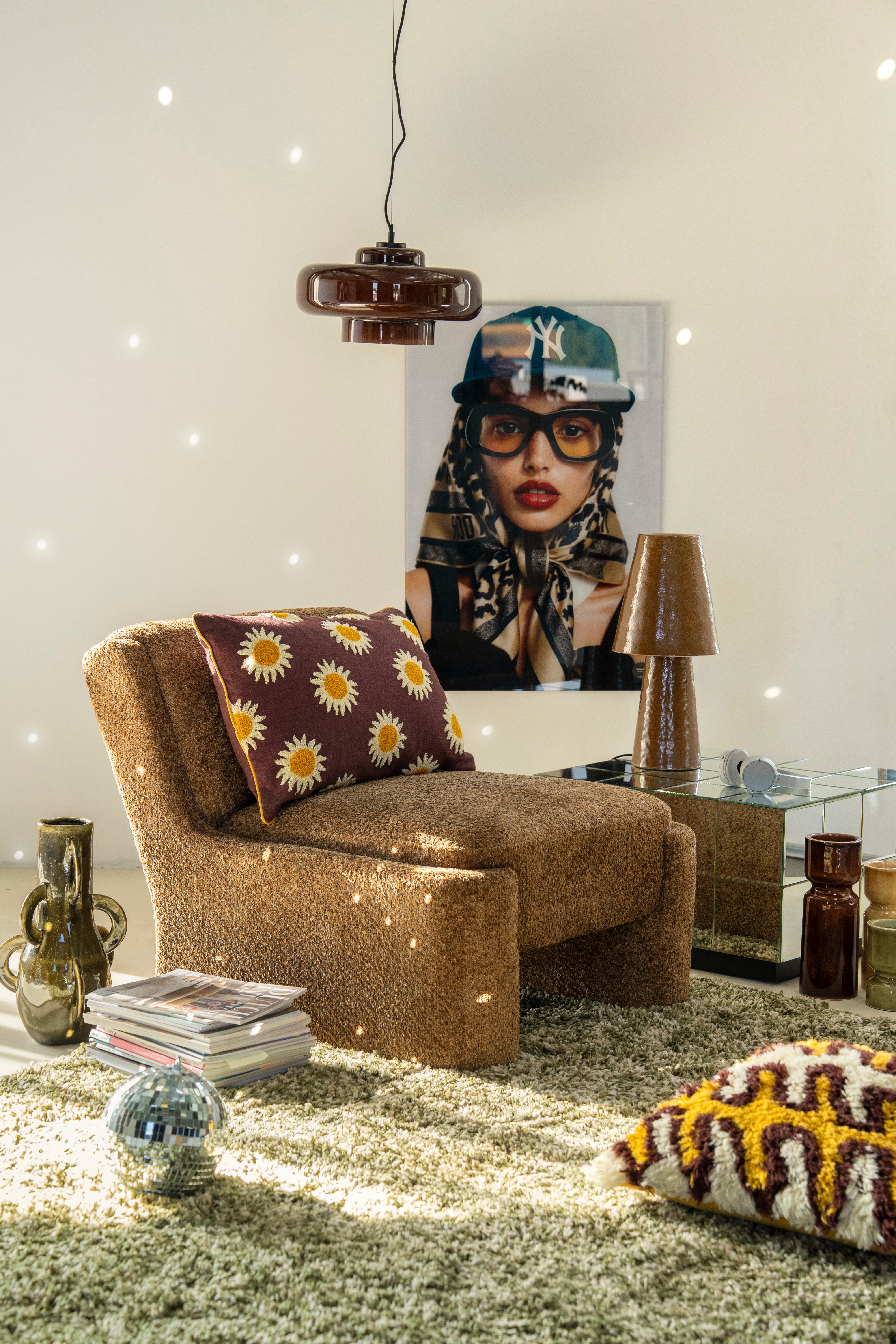 Pendelleuchte VETRO braun