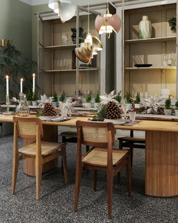 C-CHAIR Stuhl aus Walnussholz mit Geflecht