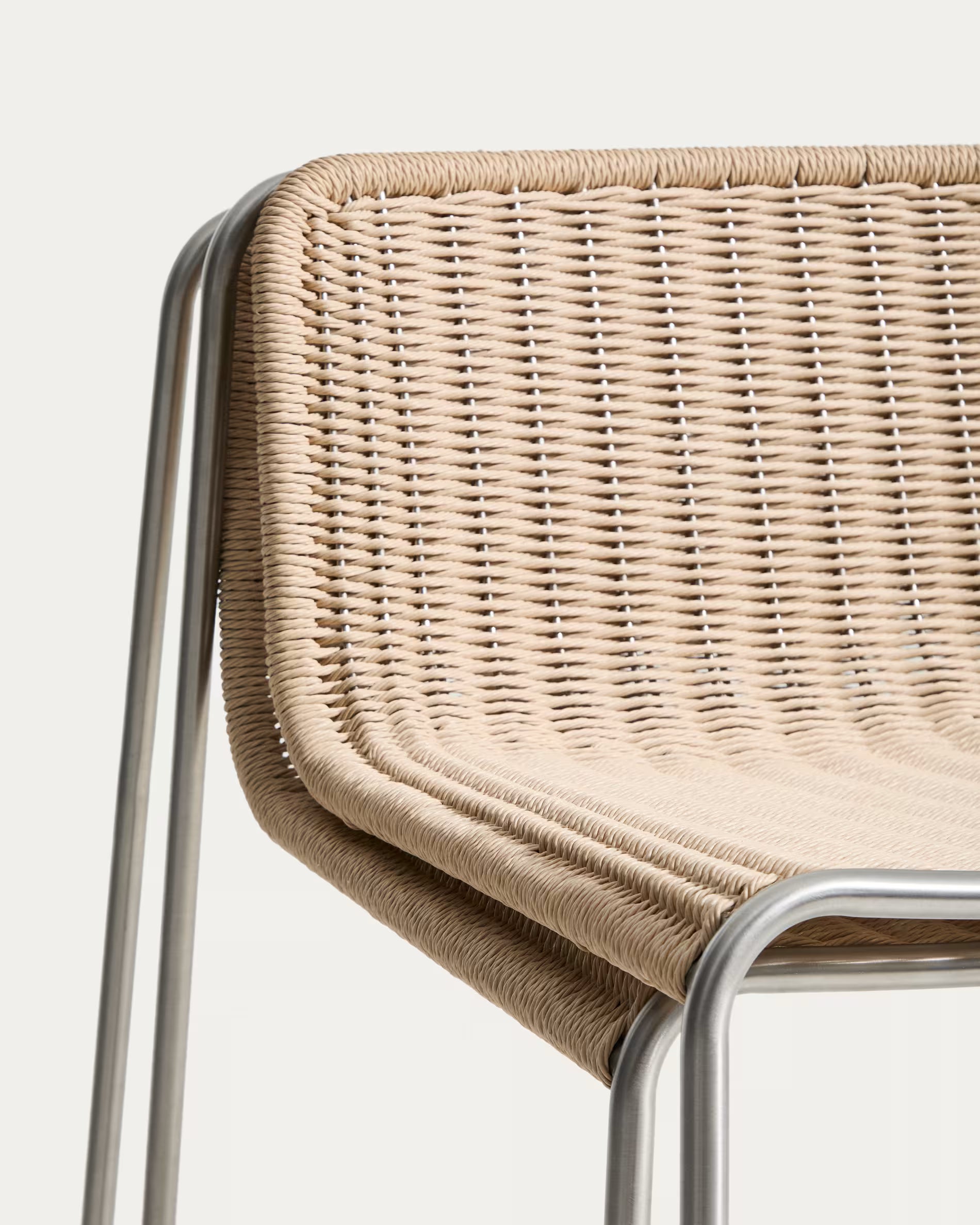 Outdoor stool TAVARI beige with a steel base