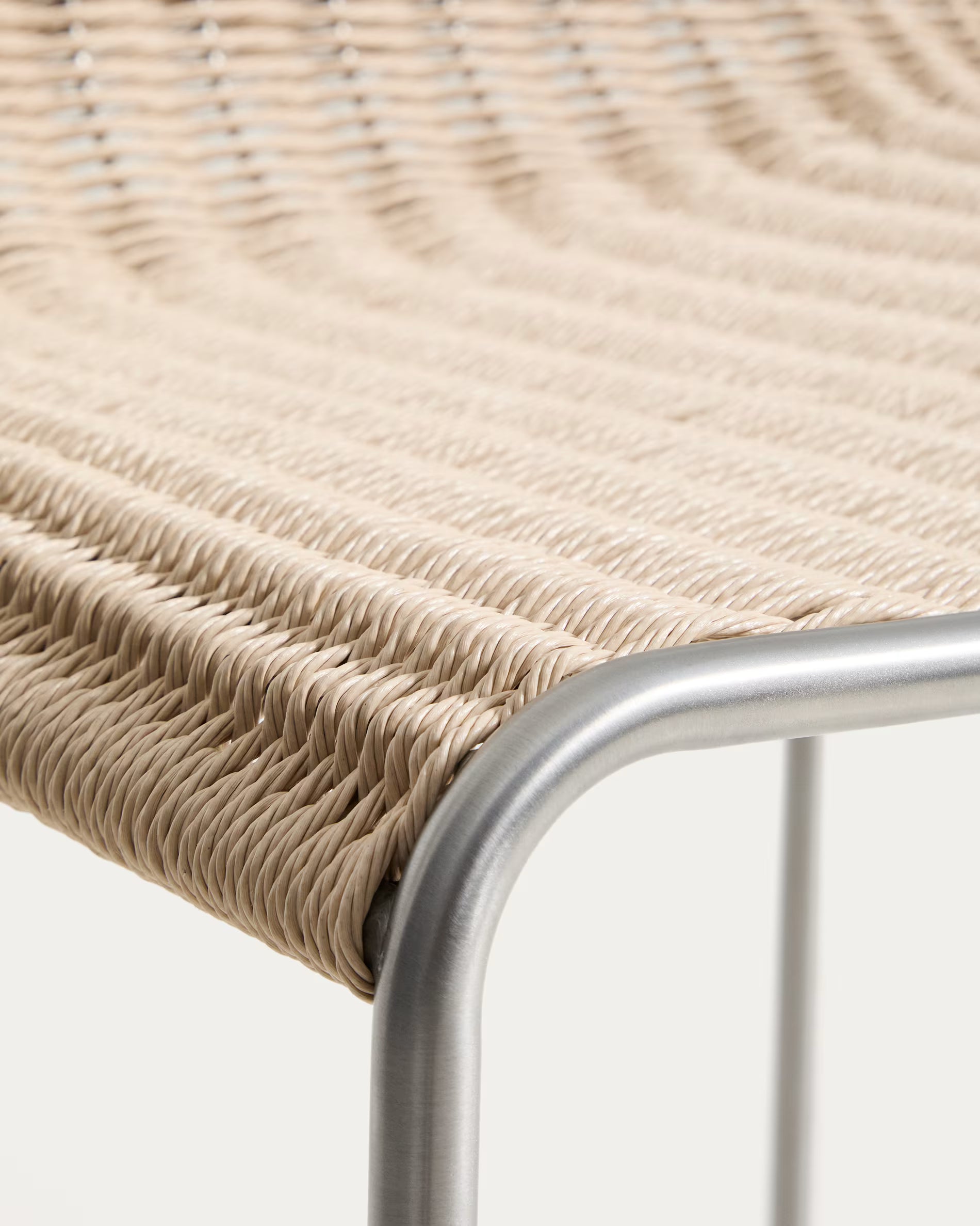 Outdoor stool TAVARI beige with a steel base