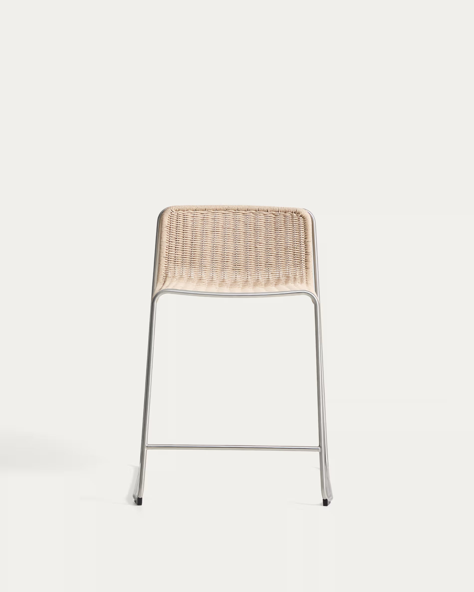 Outdoor stool TAVARI beige with a steel base