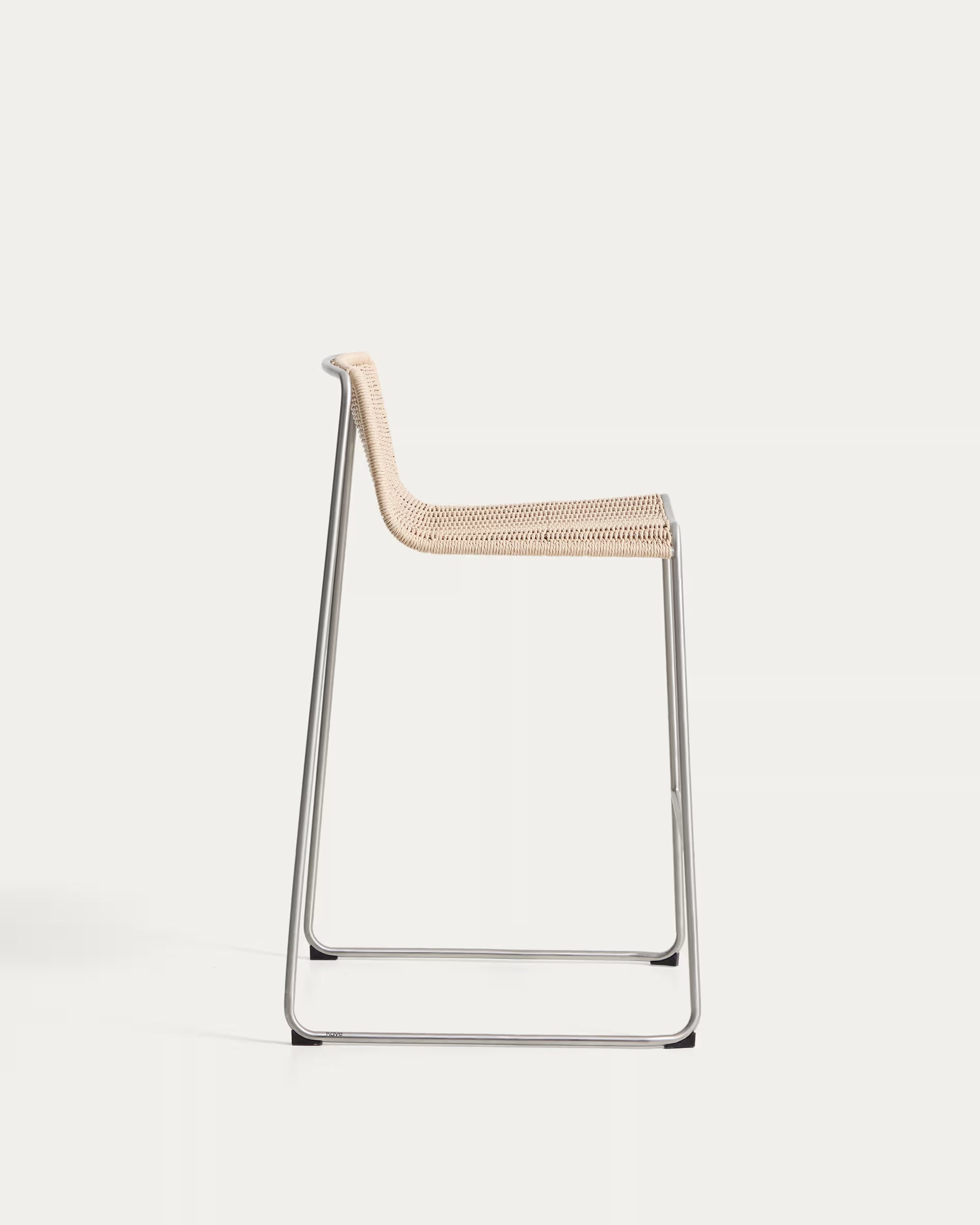 Outdoor stool TAVARI beige with a steel base