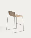 Outdoor stool TAVARI beige with a steel base