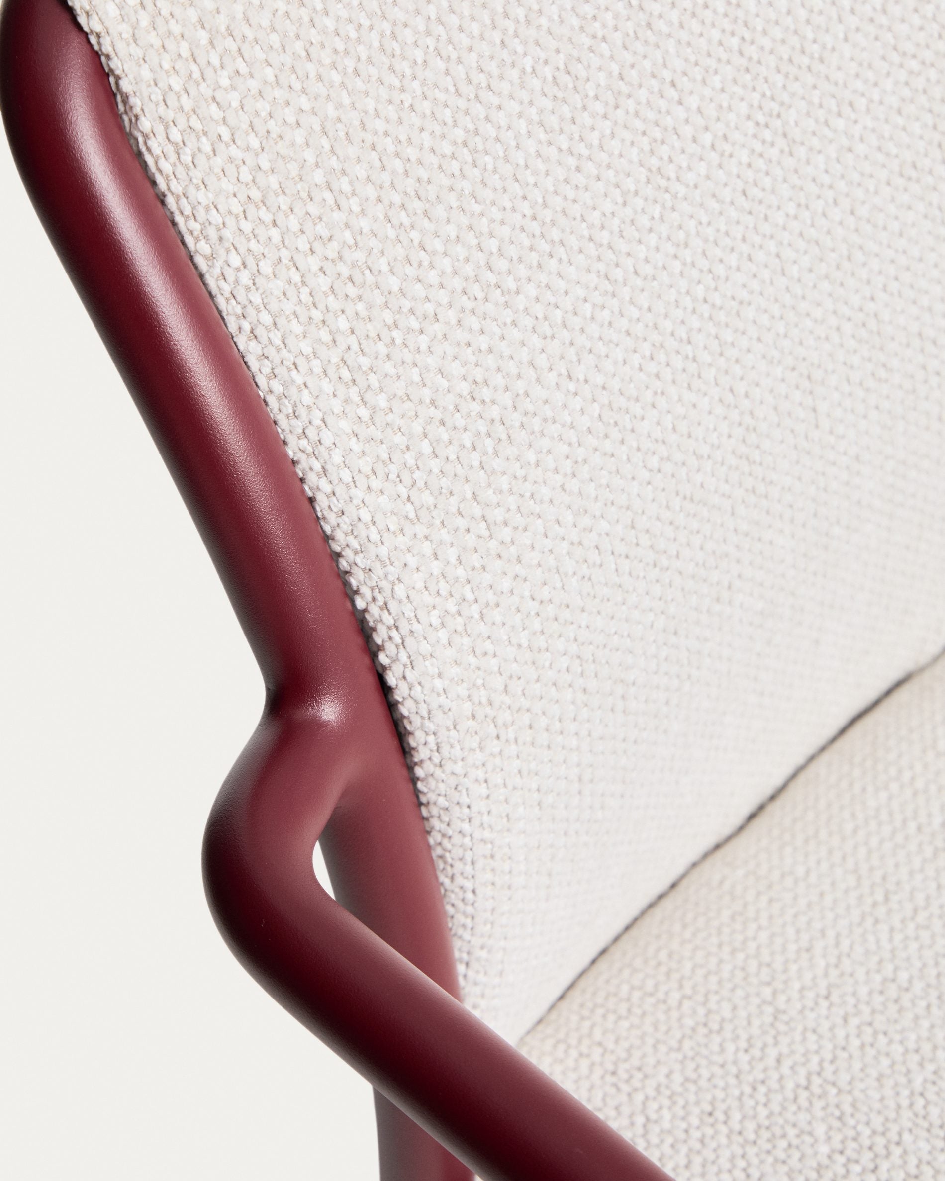 Gartenstuhl LINOSA beige mit bordeauxfarbenem Gestell