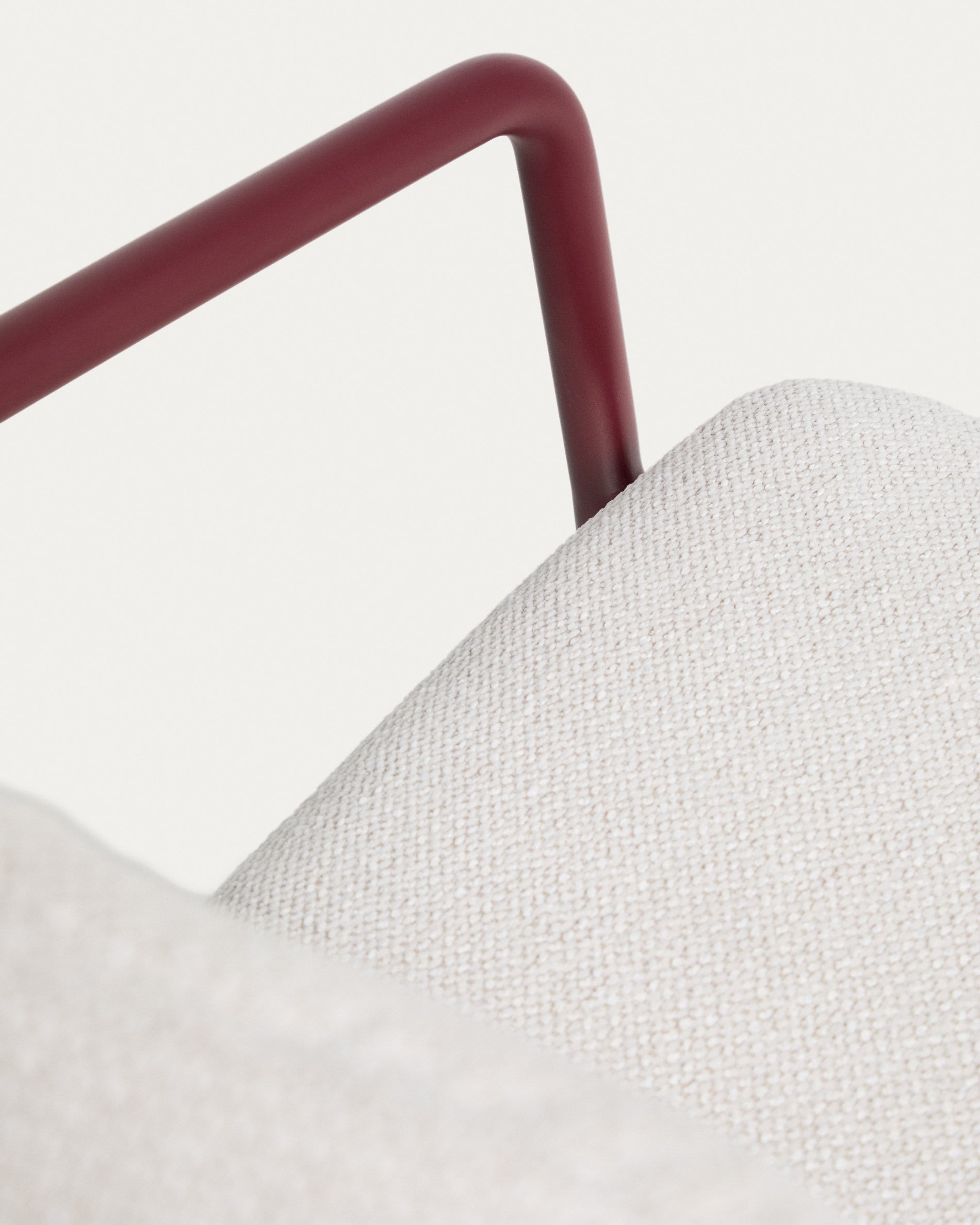 Gartenstuhl LINOSA beige mit bordeauxfarbenem Gestell