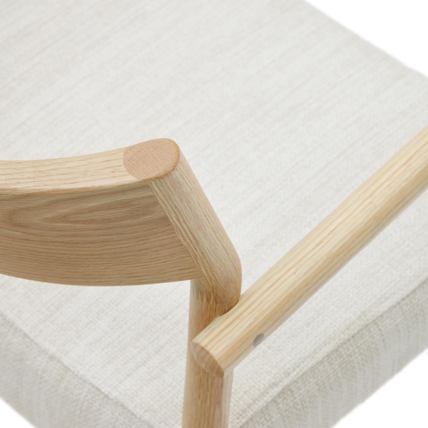 FALCONERA Stuhl beige Chenille mit Eichengestell