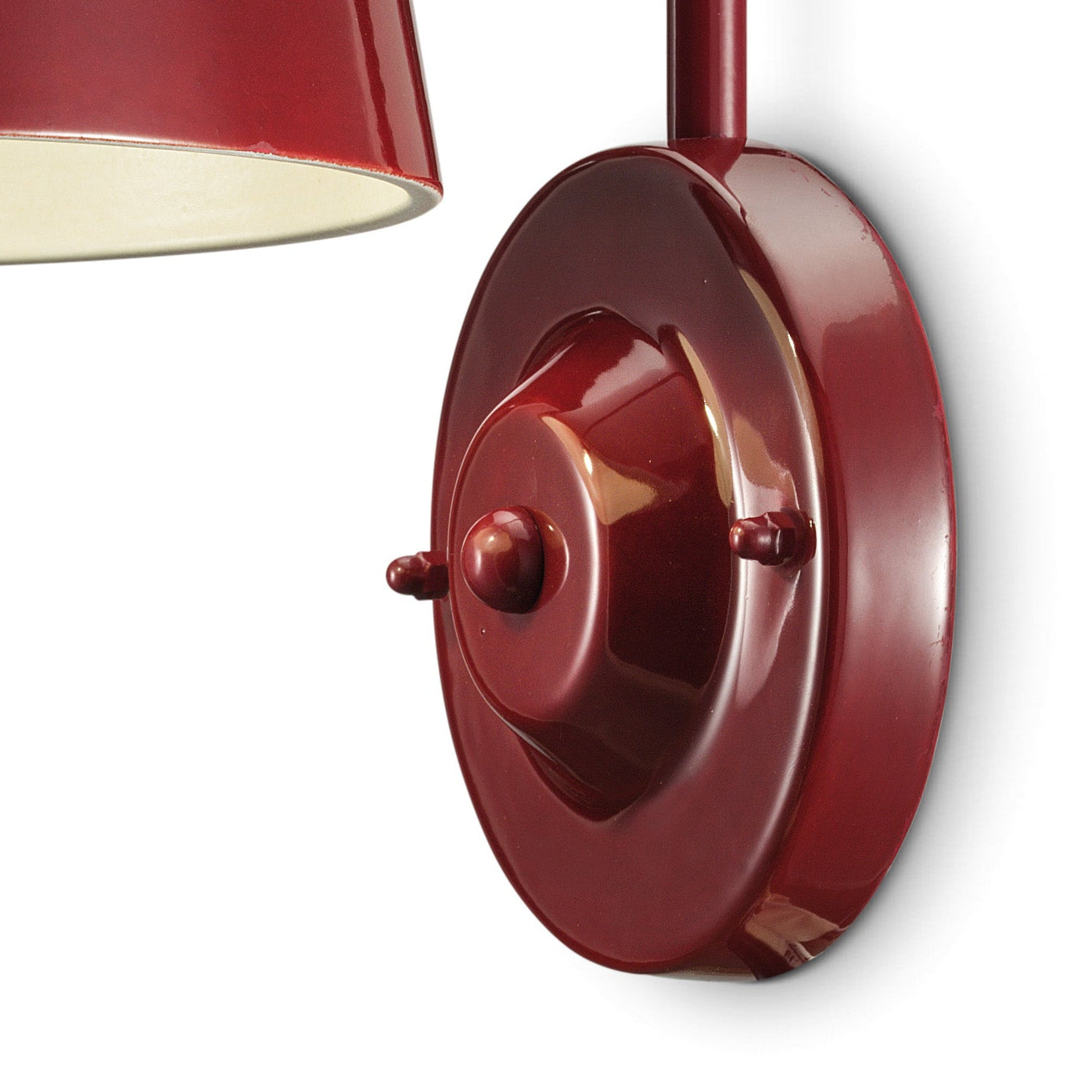 Keramik Wandlampe 50er Jahre rot