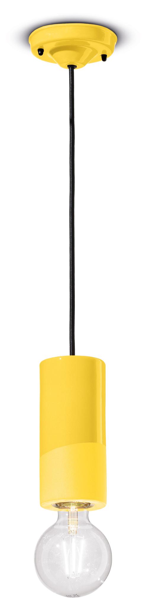Lampa wisząca ceramiczna PI żółty – szkło, Ferroluce