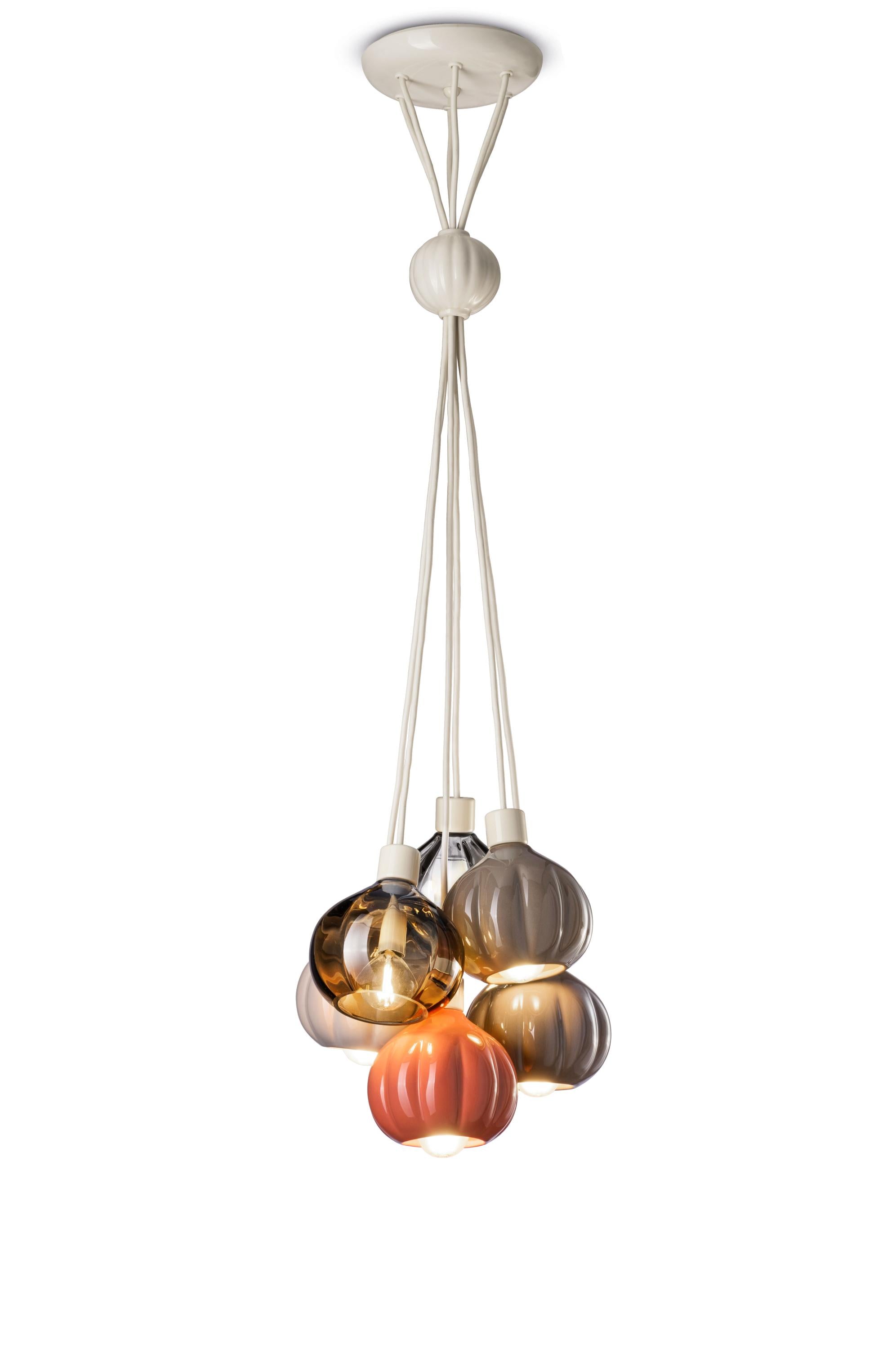 AFOXÉ pendant lamp beige with orange and mocha