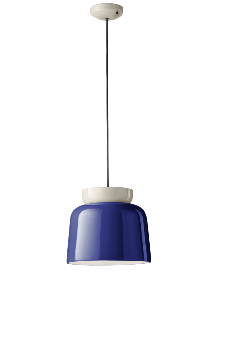 Lampa wisząca ceramiczna CORCOVADO granatowy z beżowym – styl nowoczesny