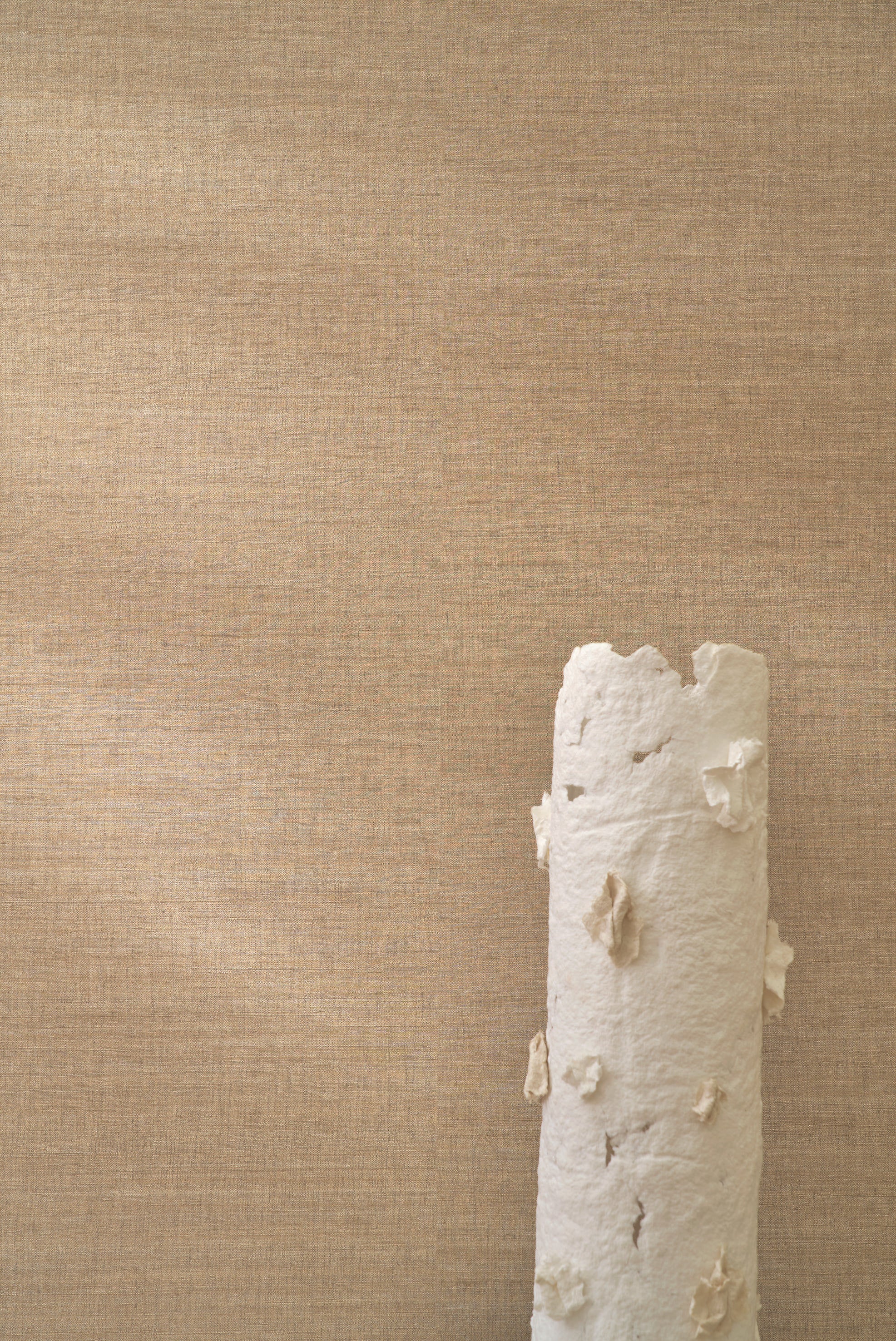 Strukturierte Tapete, die Seide imitiert SORA - AMBRE bernsteinfarben