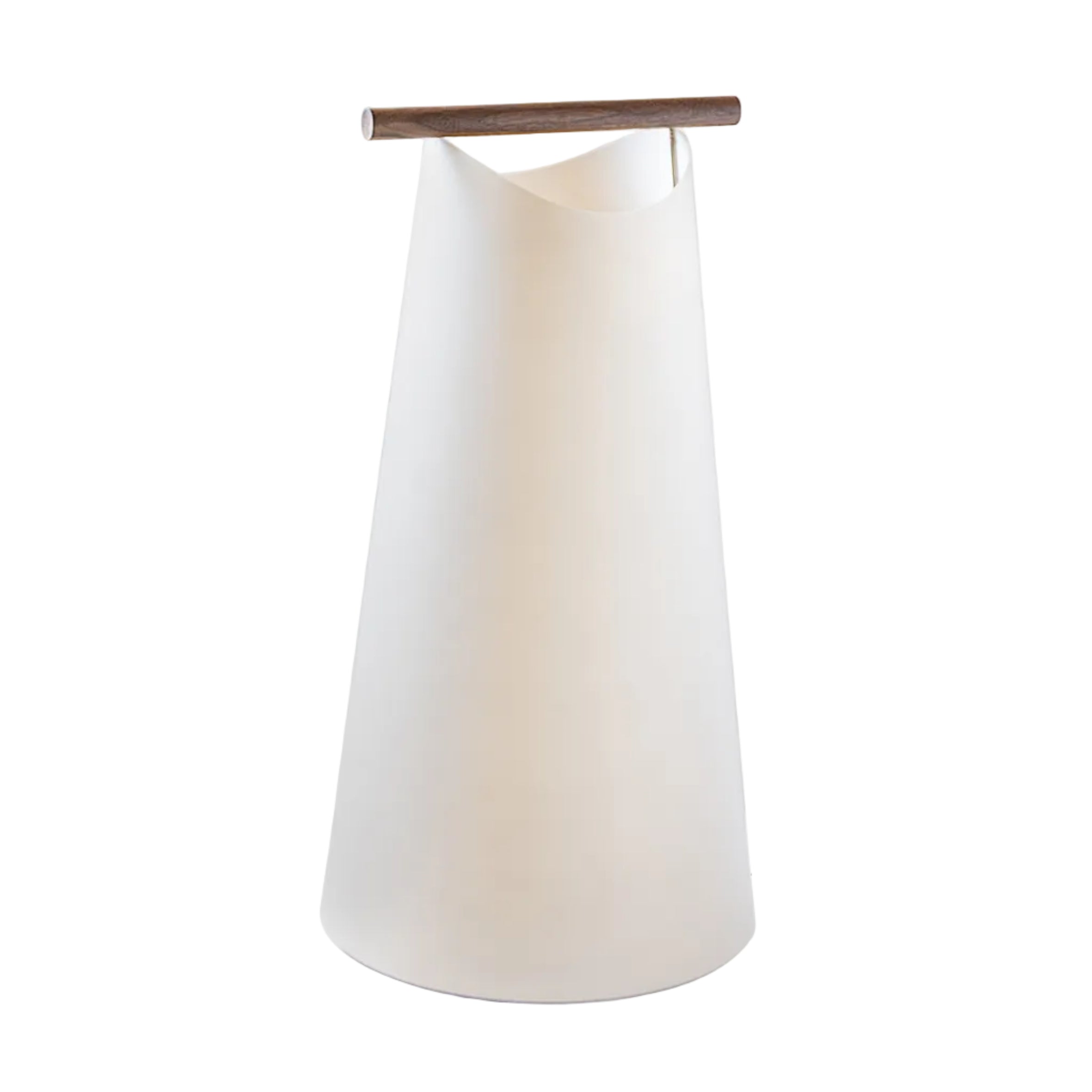 CATAY Floor Lamp in White with Walnut Wood