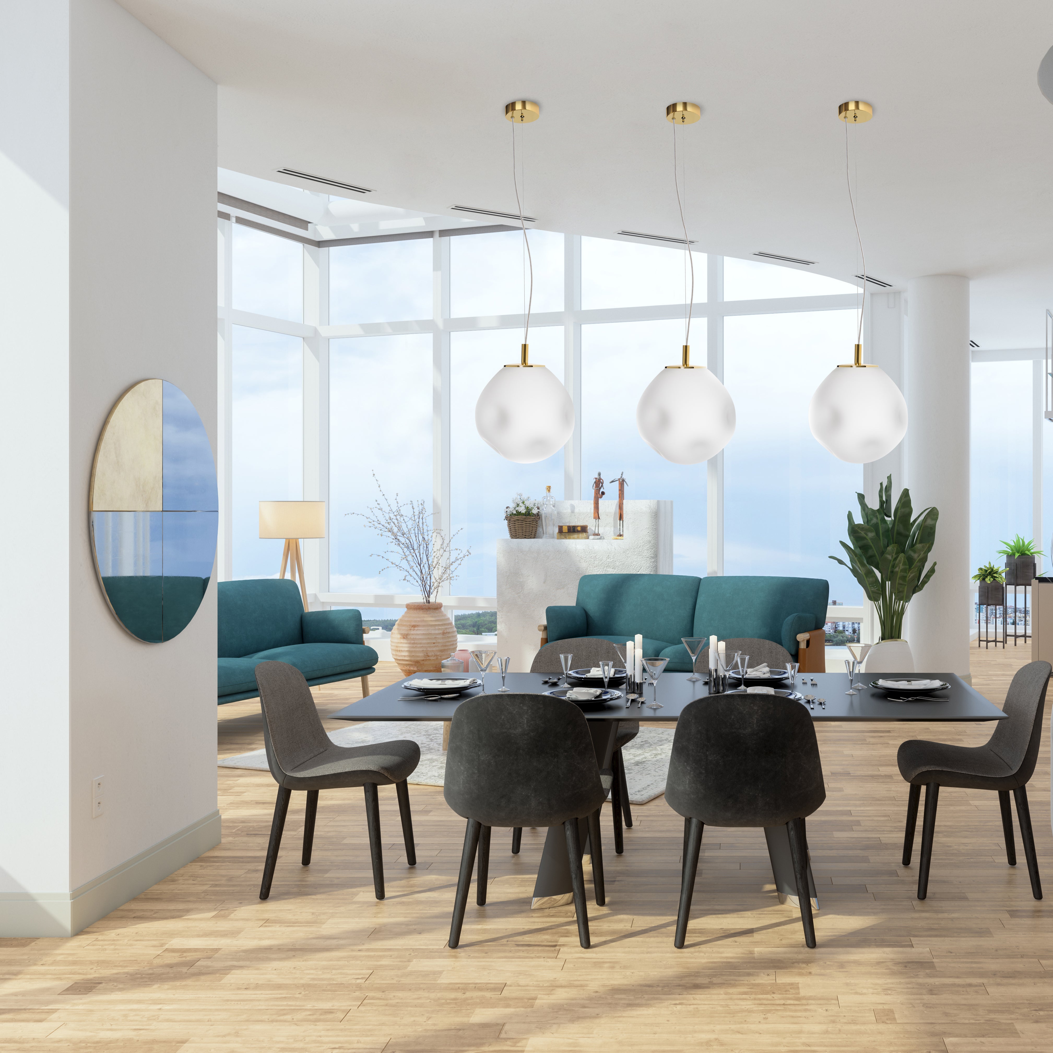 CLOE gold pendant lamp