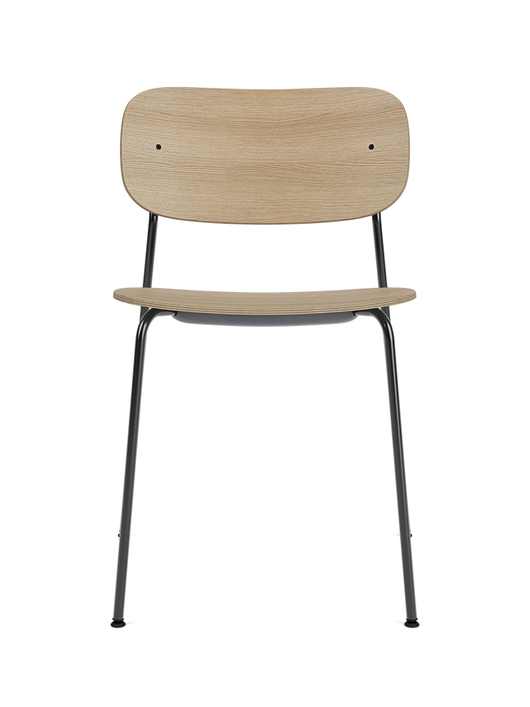 Stuhl CO mit Eichenfurnier und schwarzem Gestell