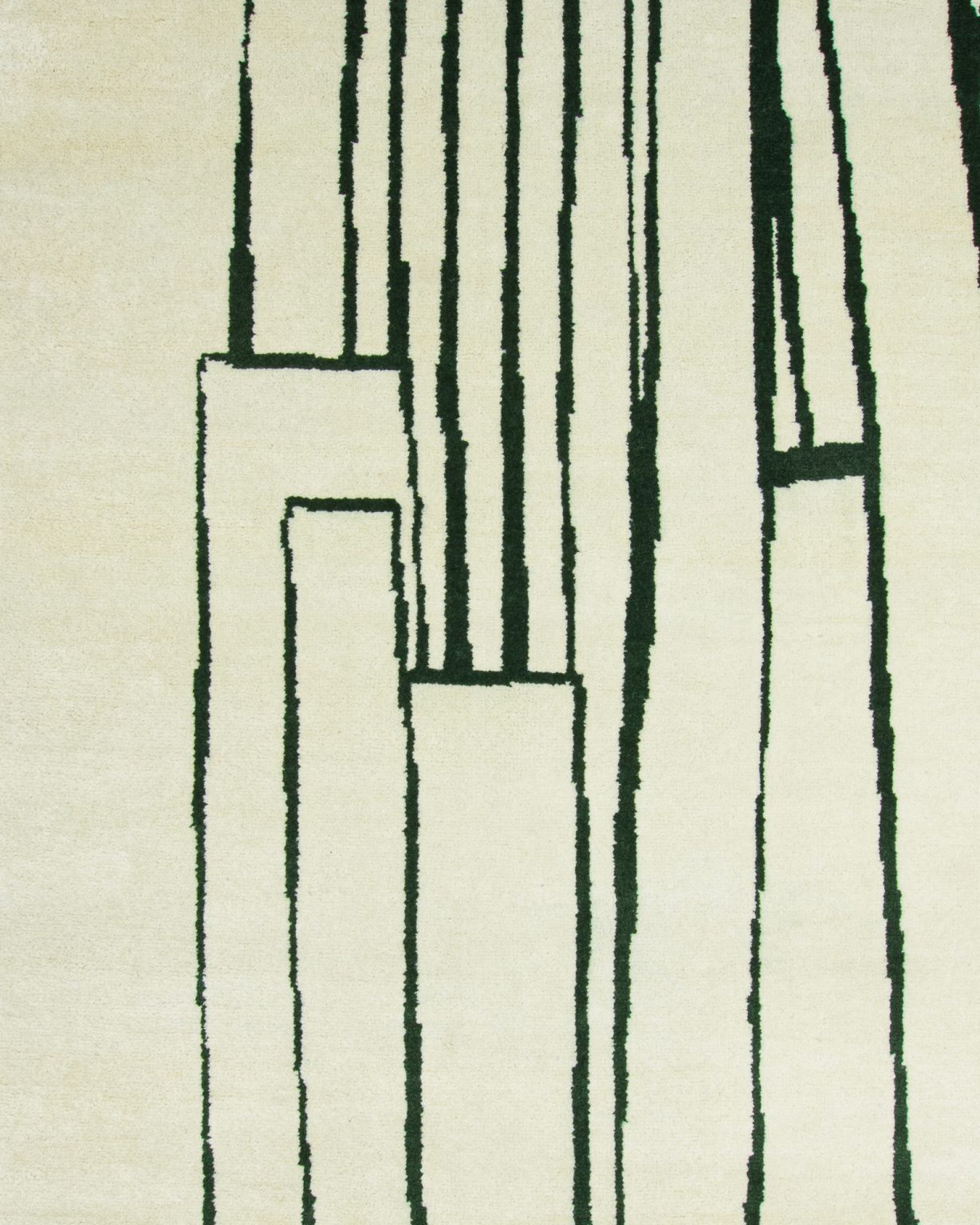 Asymmetrical decorative rug CONTOUR green