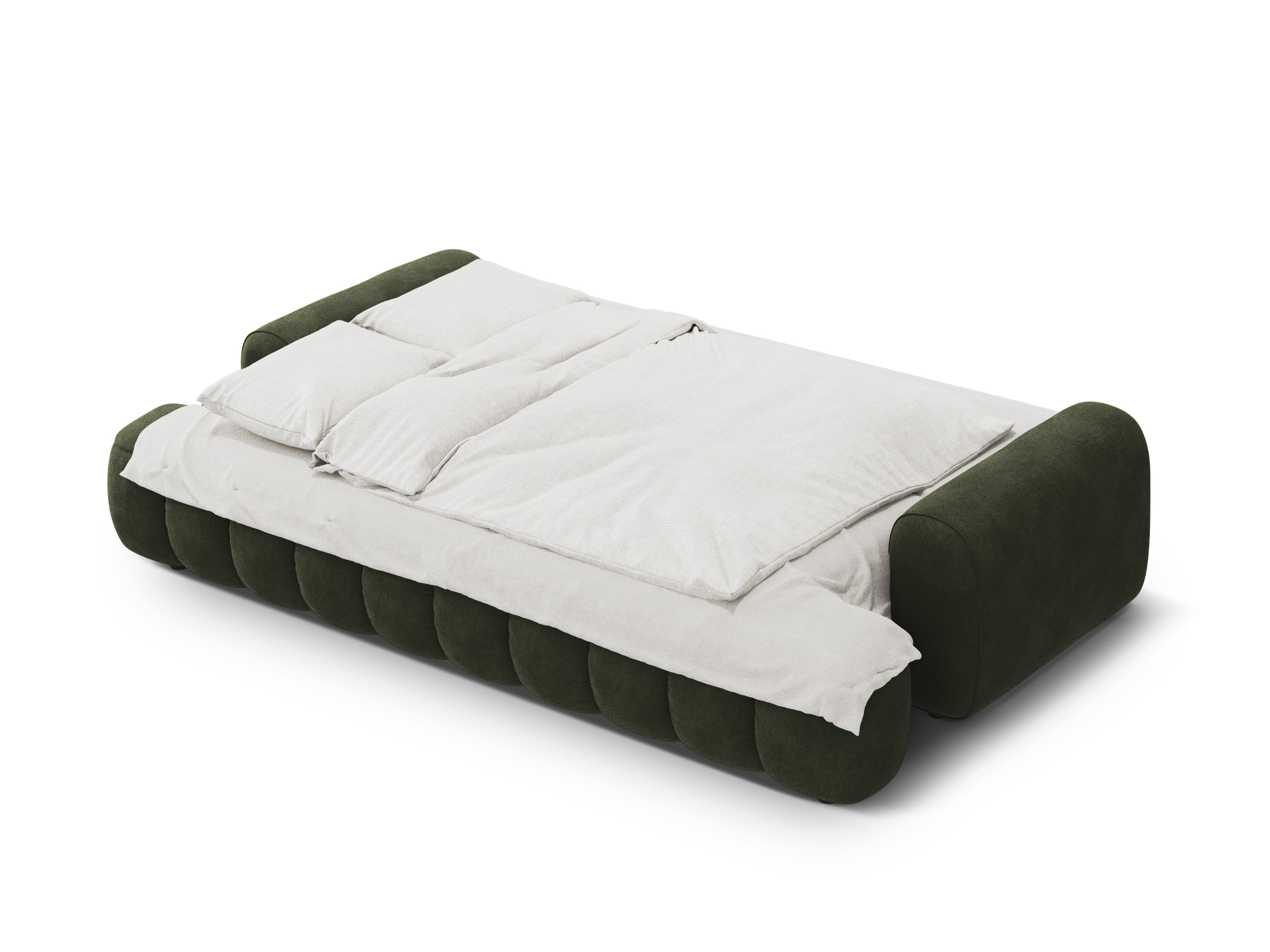 Velvet sofa with sleeping function for 4 people LINZ green