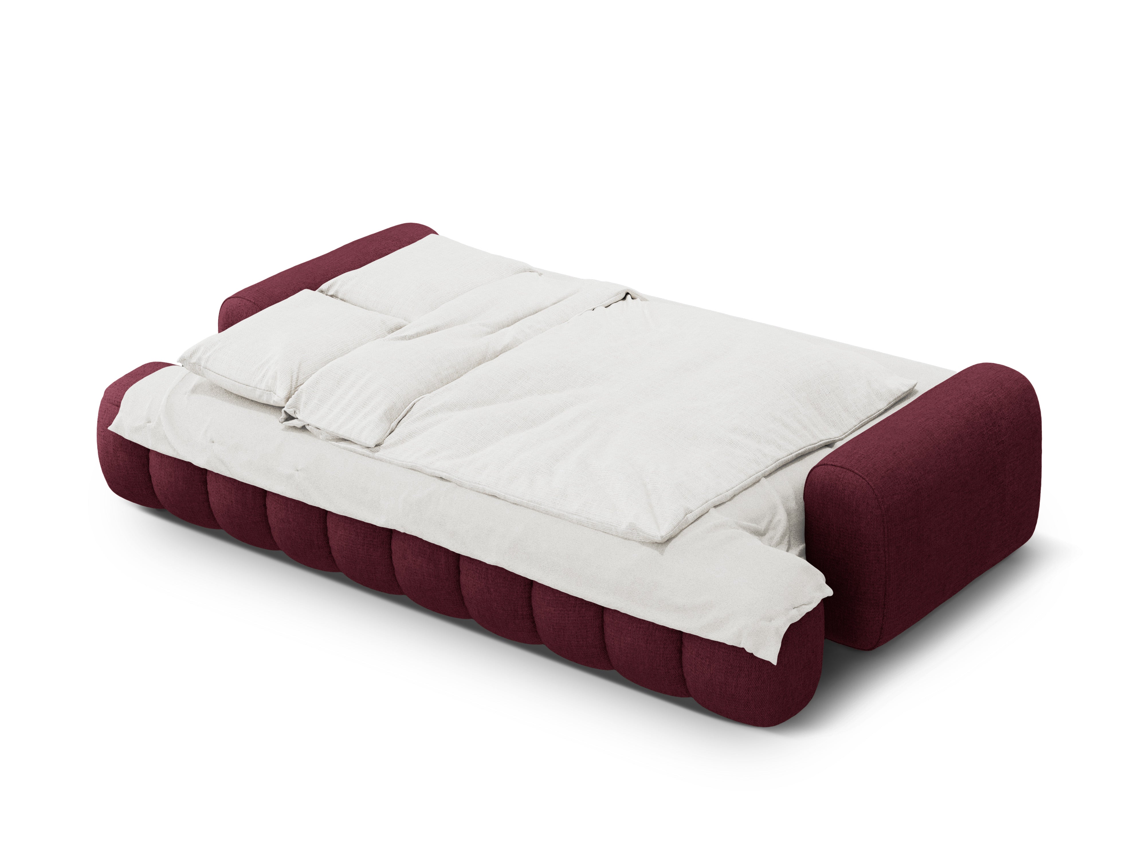 Sofa with sleeping function for 4 people LINZ burgundy