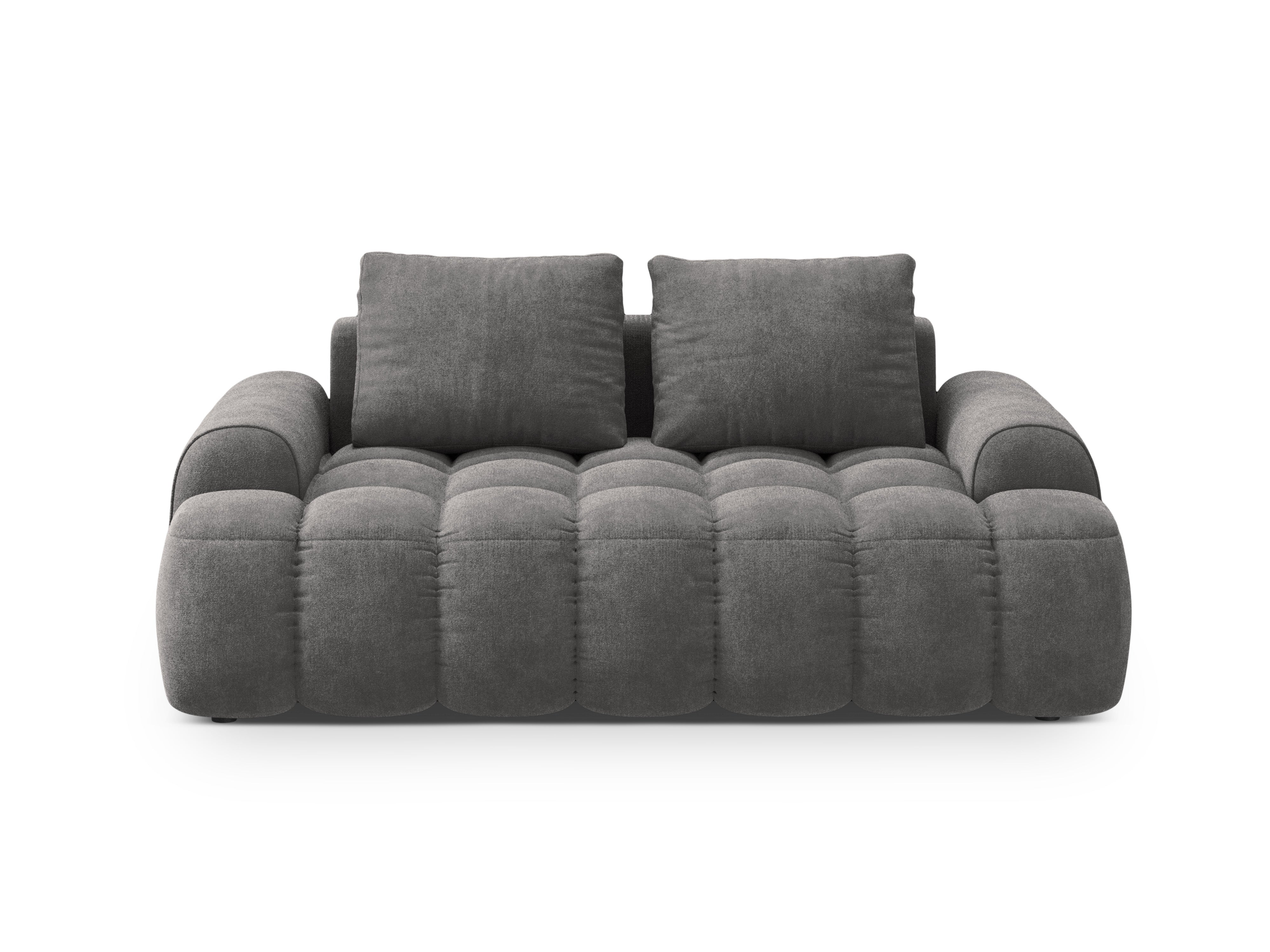 Velvet 2-Seater Sofa LINZ Dark Gray