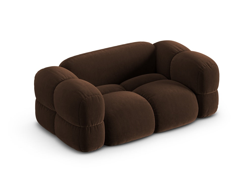 Sofa 2-sitzige Samt LORETTO schokoladenbraun
