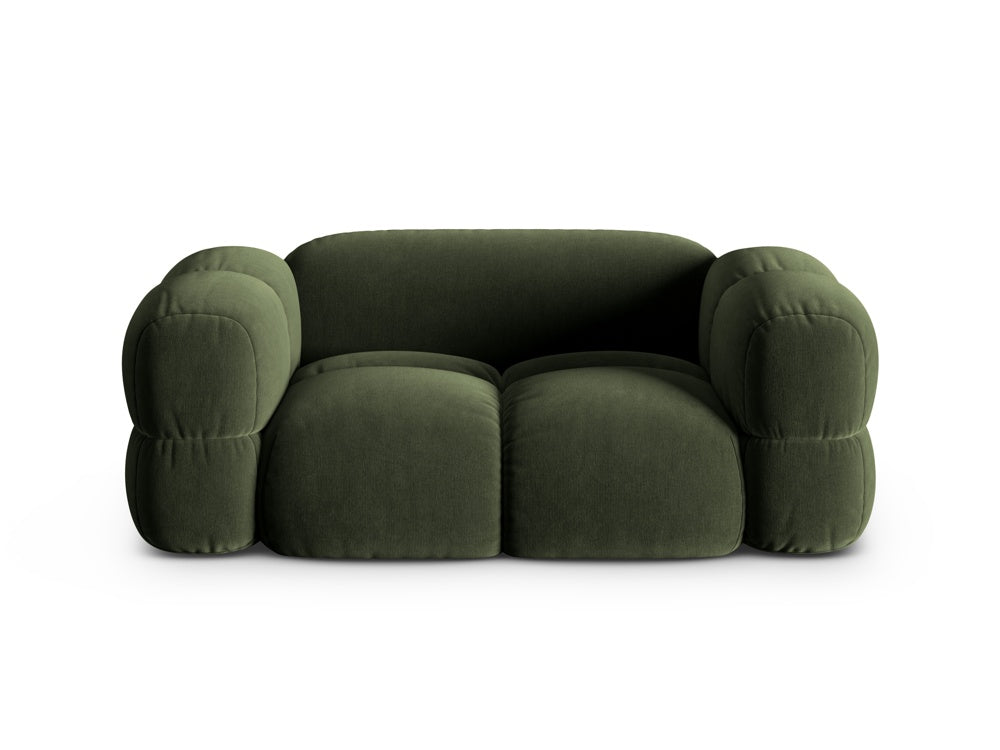 LORETTO green velvet 2-seater sofa