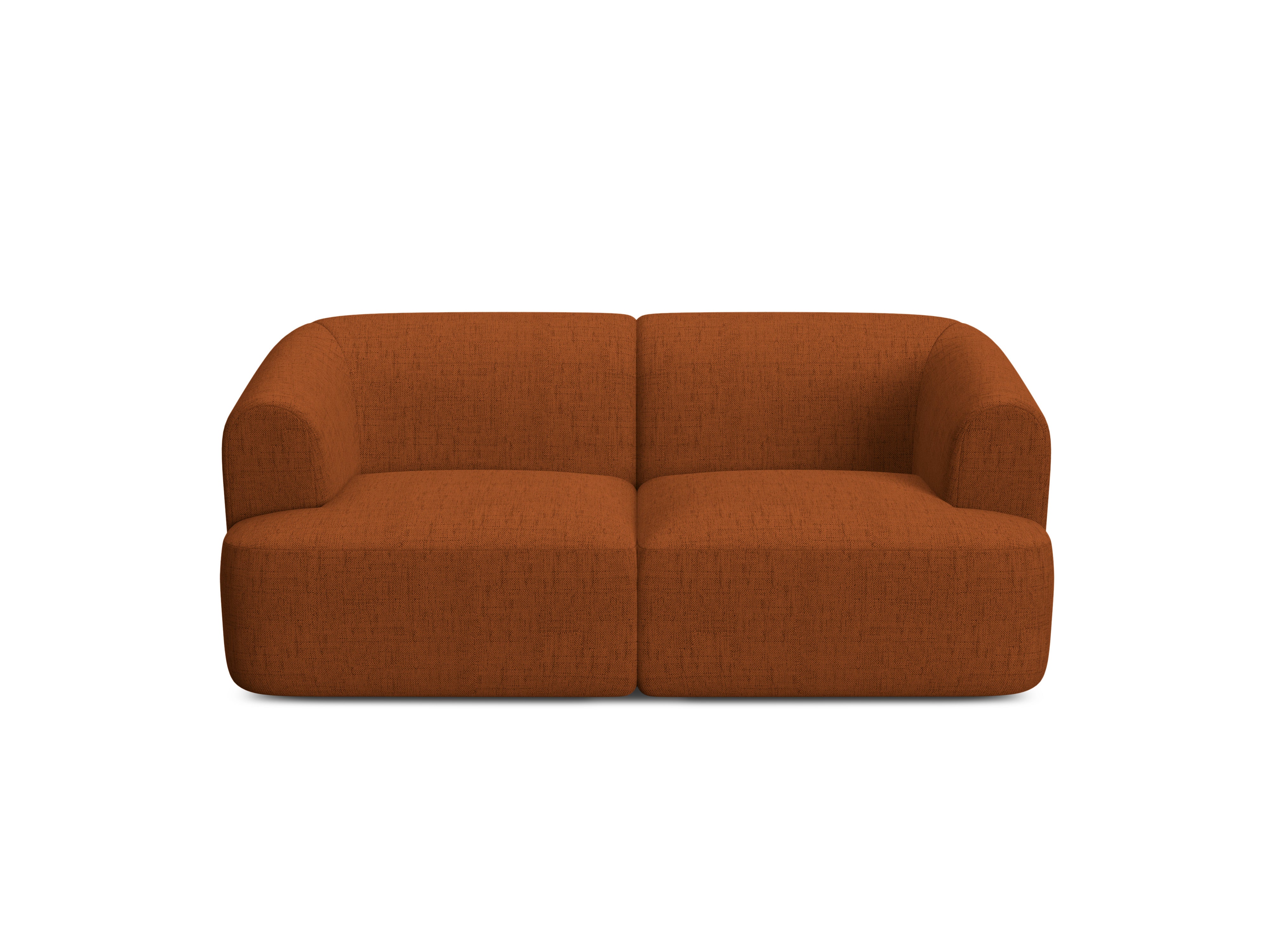 Sofa 2-sitzig CAMPI ziegelrot Chenille