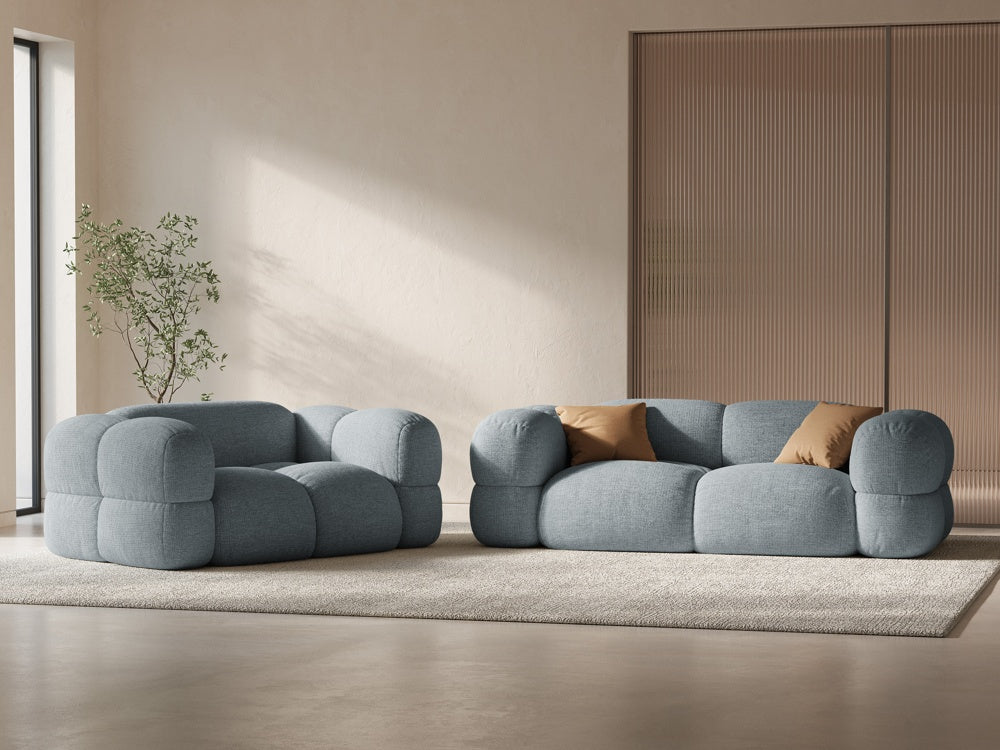Sofa 2-sitzig LORETTO pastellblau