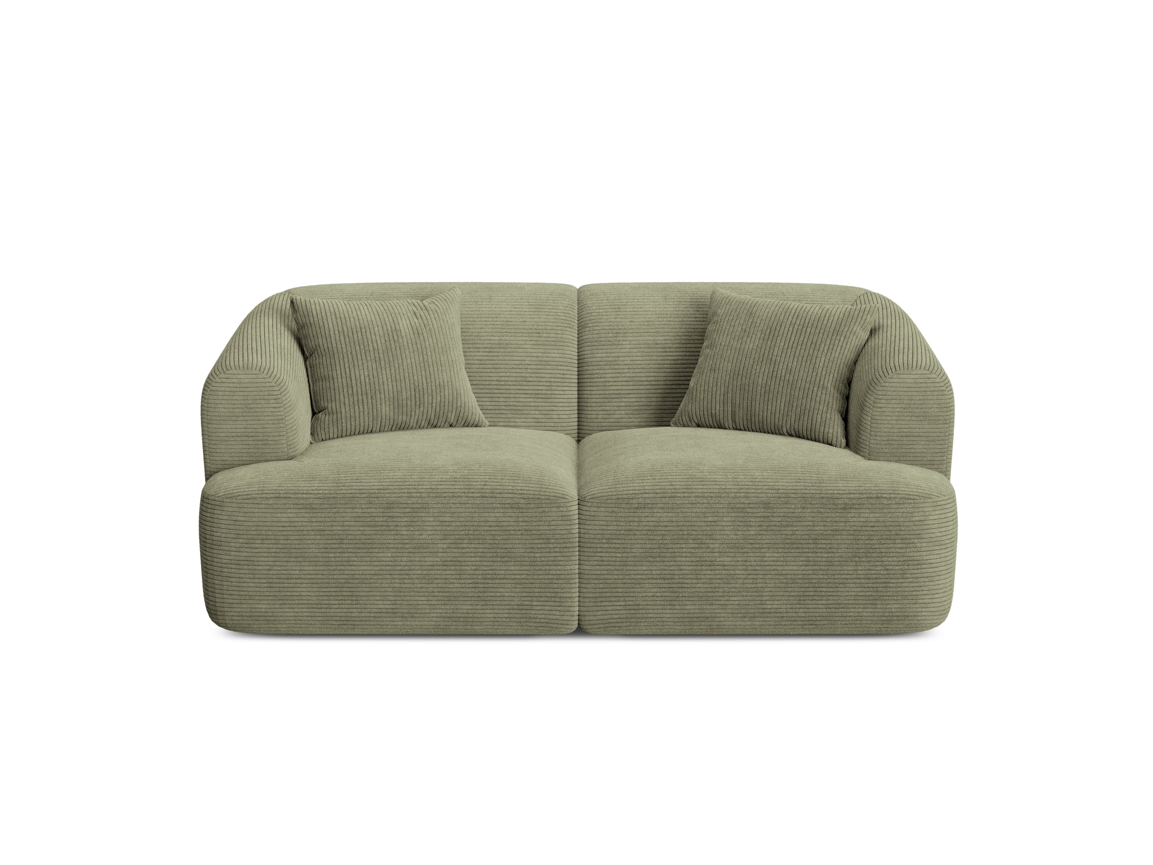 2-seater Sofa CAMPI green corduroy