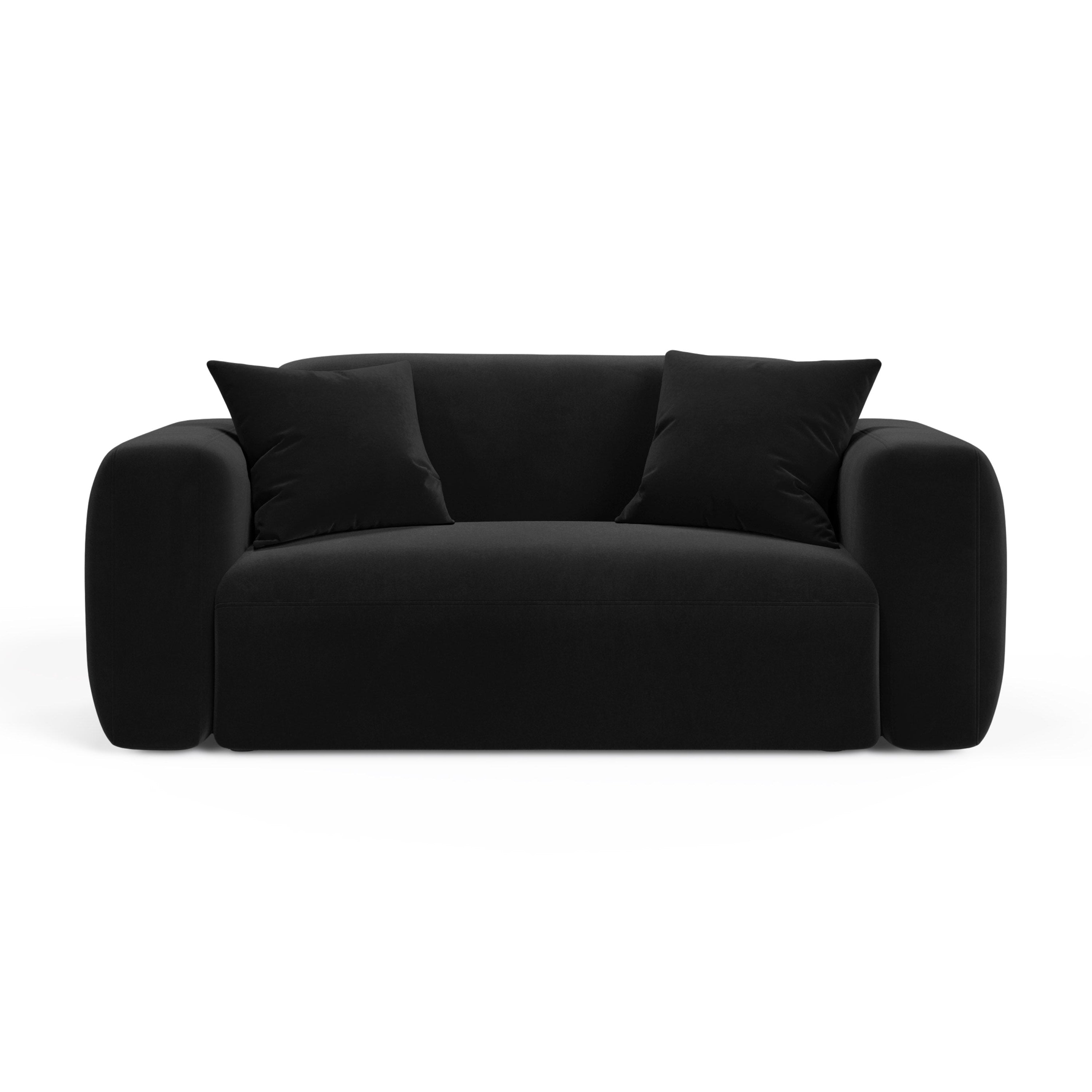 Samtsofa 2-sitzig STRINO schwarz
