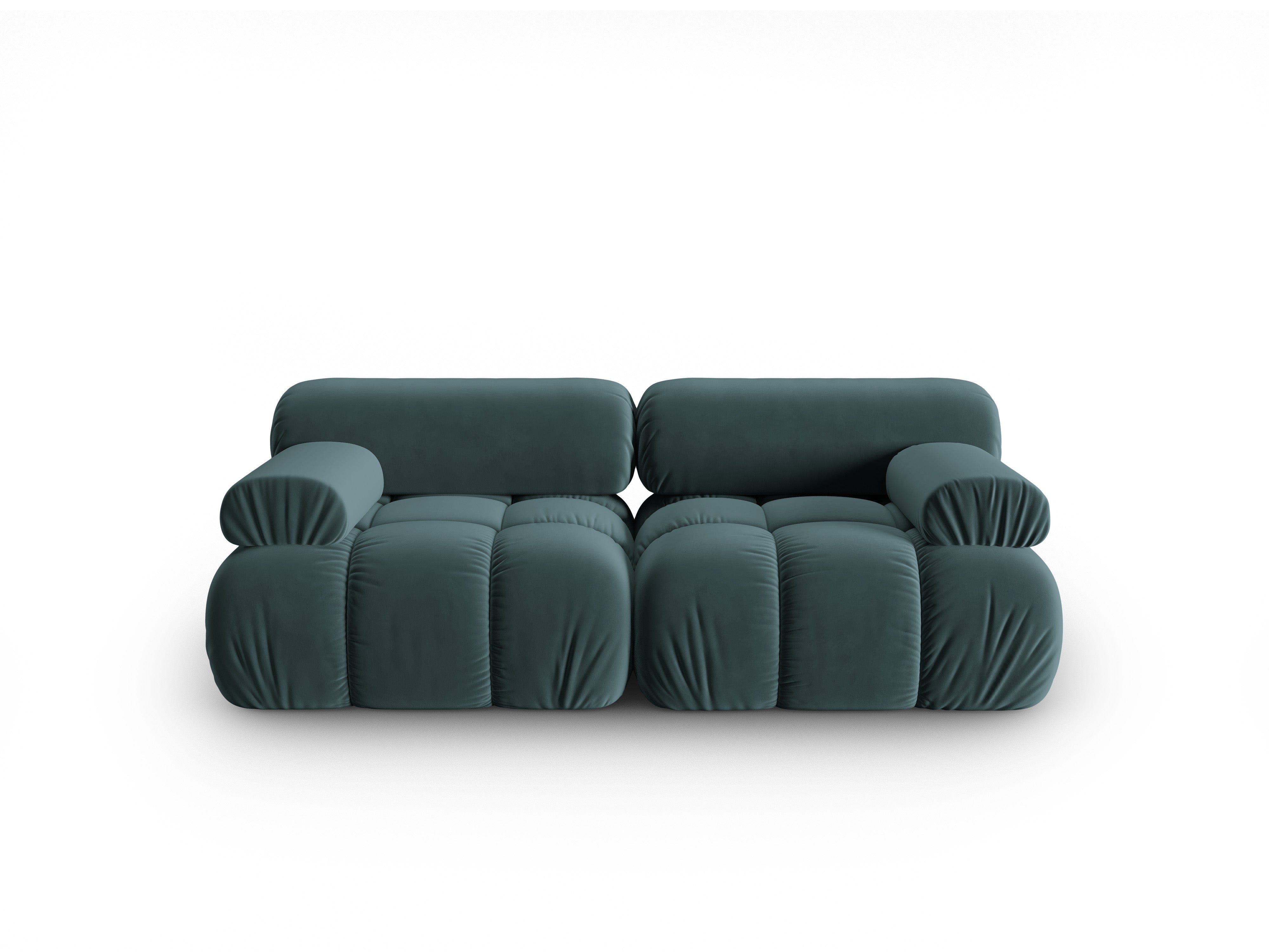 Sofa aus Samt 2-sitzig CORTINA türkis